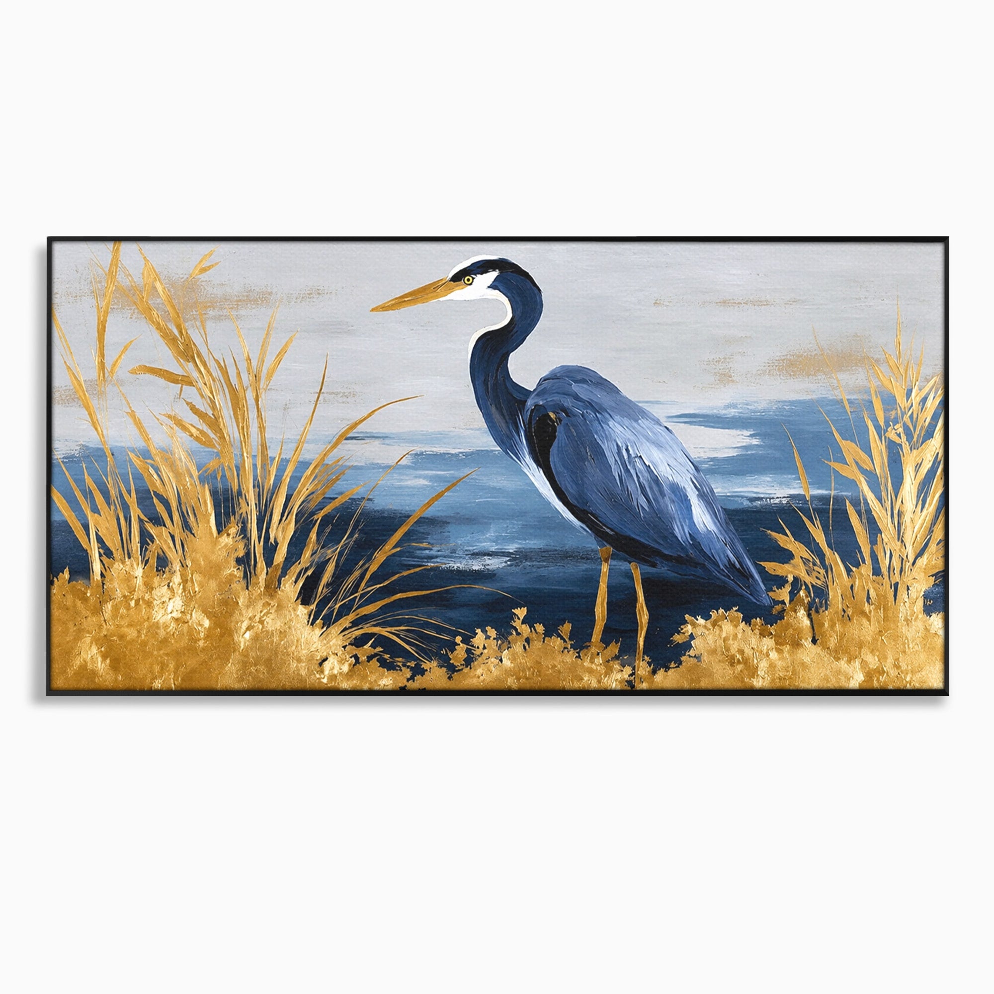 Tablou Canvas Premium LuxCanva® M1651, Egreta Eleganta, Egreta, Natura, Peisaj, Pasare, Living, Culori Vibrante