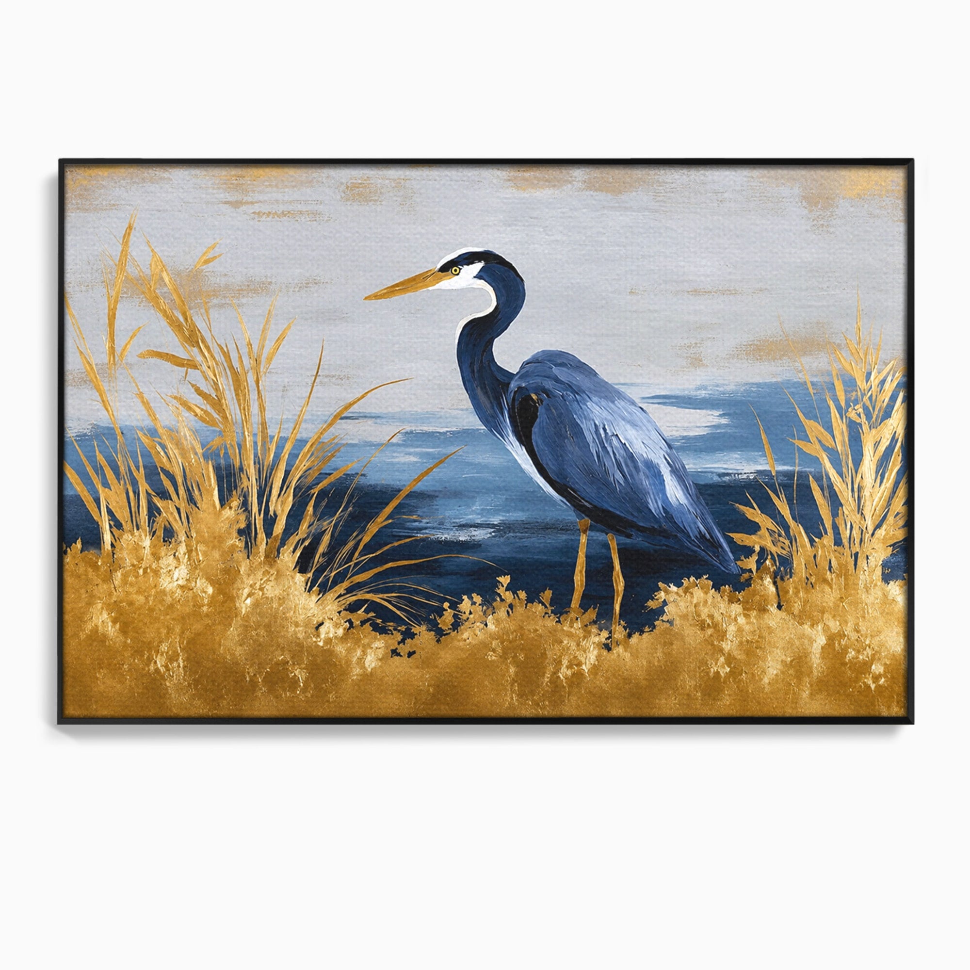 Tablou Canvas Premium LuxCanva® M1651, Egreta Eleganta, Egreta, Natura, Peisaj, Pasare, Living, Culori Vibrante