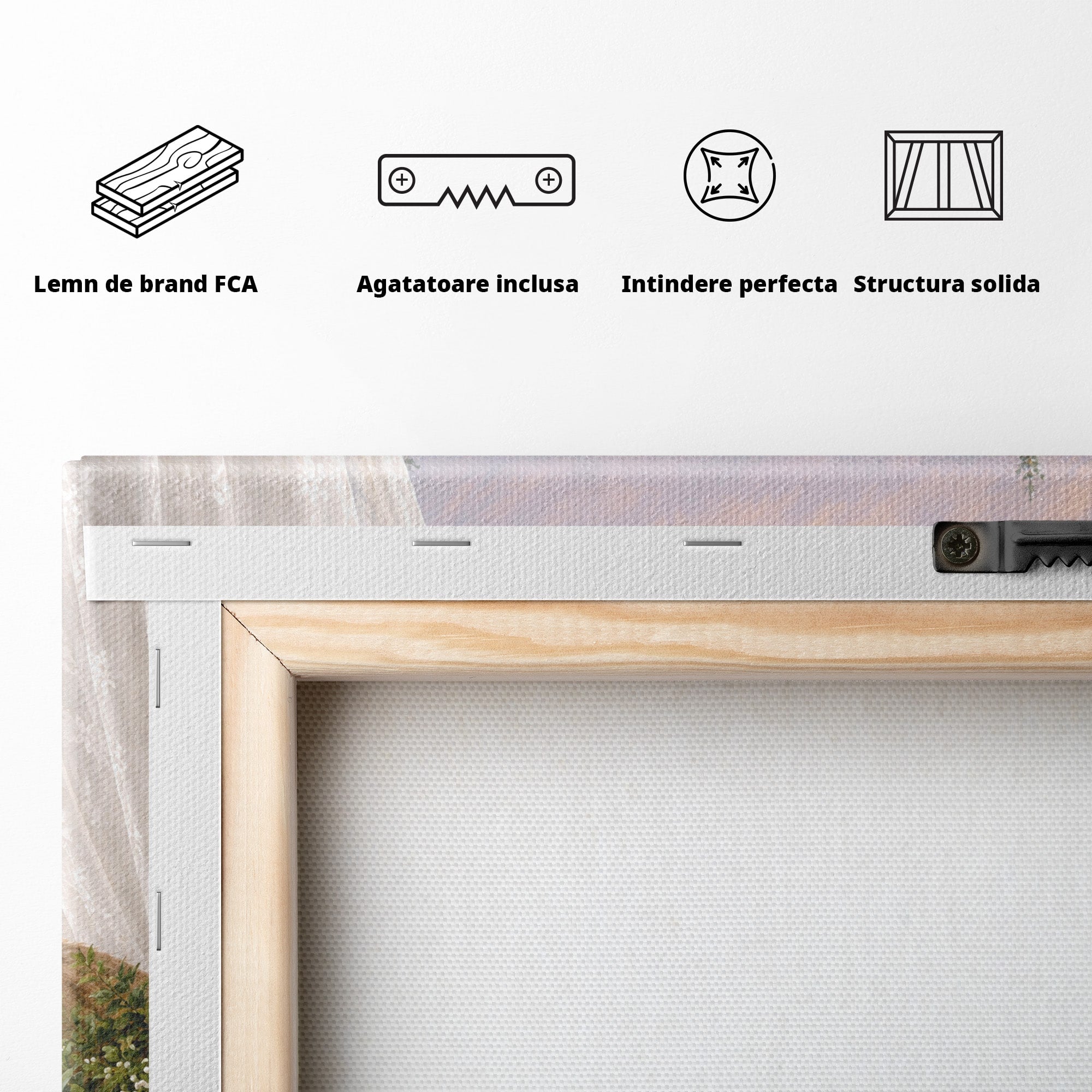 Tablou Canvas Premium LuxCanva® M1653, Ursul La Fereastra, Urs, Fereastra, Peisaj, Natura, Living, Culori Vibrante