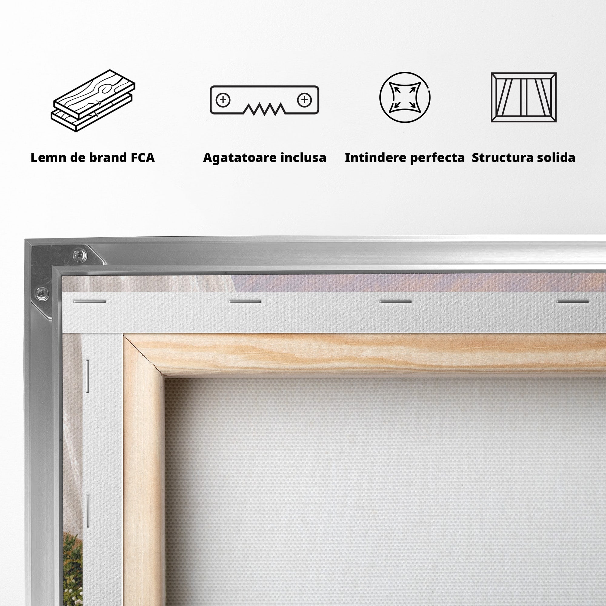 Tablou Canvas Premium LuxCanva® M1653, Ursul La Fereastra, Urs, Fereastra, Peisaj, Natura, Living, Culori Vibrante