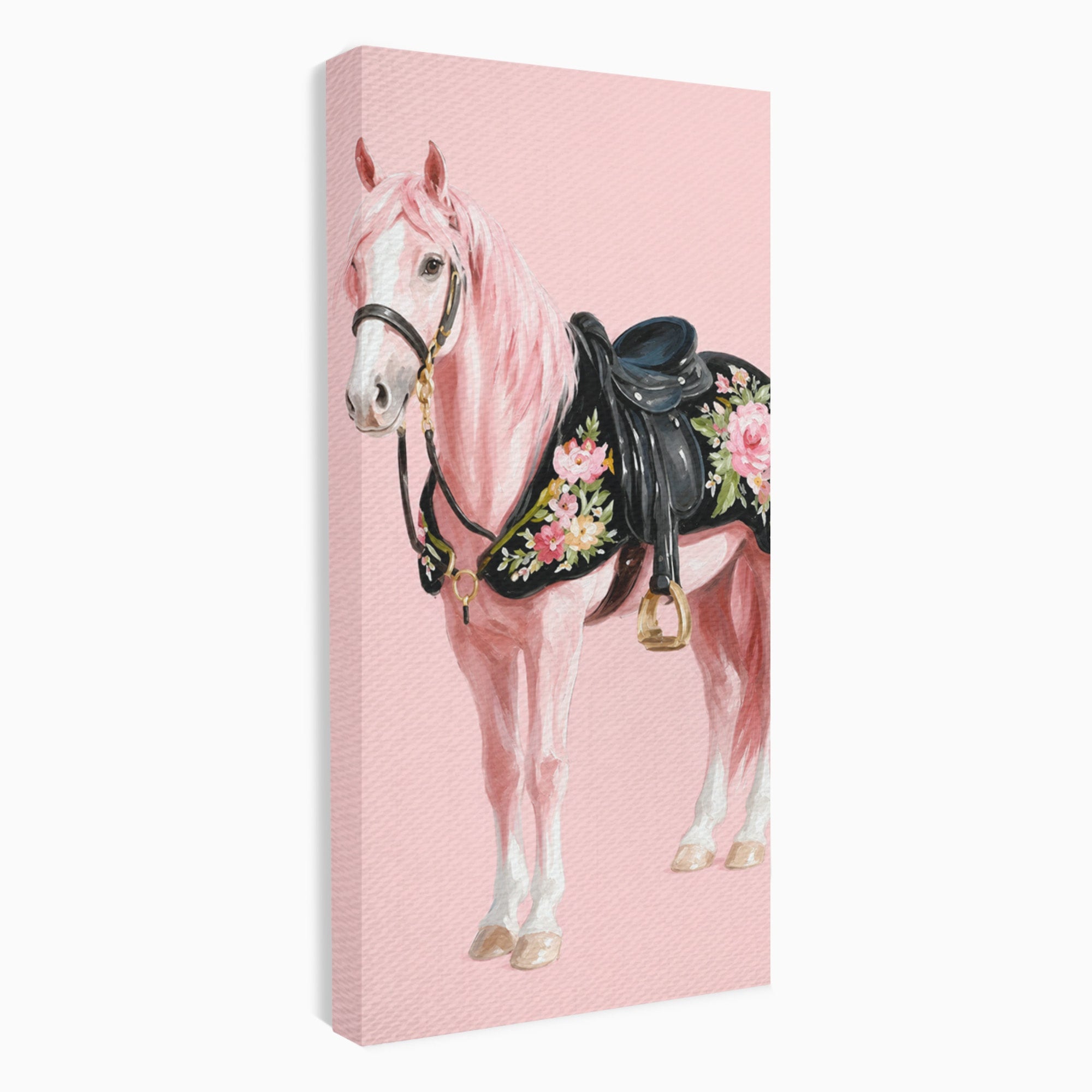 Tablou Canvas Premium LuxCanva® M1654, Cal Roz Elegant, Cal, Eleganta, Floral, Living, Dormitor, Culori Vibrante