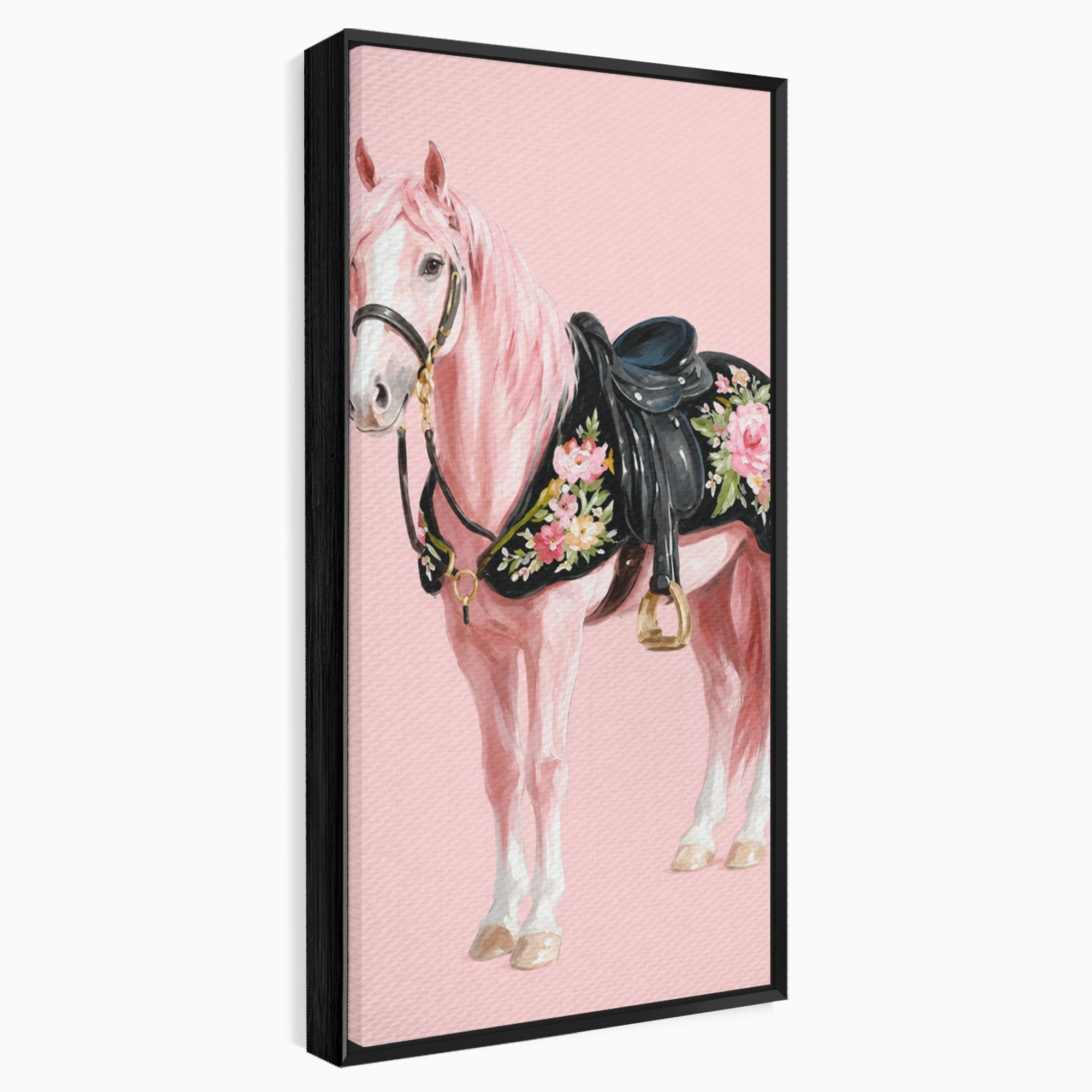Tablou Canvas Premium LuxCanva® M1654, Cal Roz Elegant, Cal, Eleganta, Floral, Living, Dormitor, Culori Vibrante