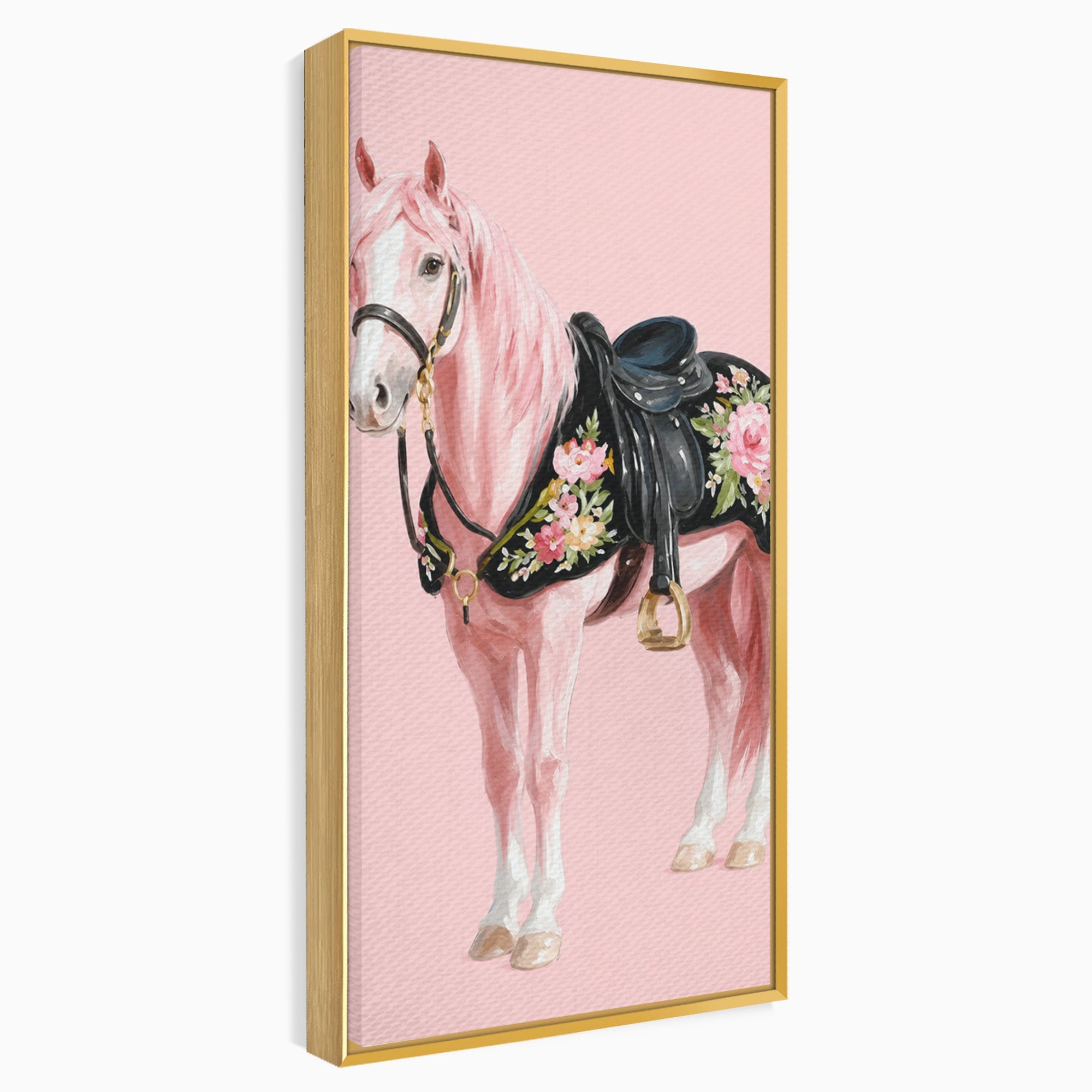 Tablou Canvas Premium LuxCanva® M1654, Cal Roz Elegant, Cal, Eleganta, Floral, Living, Dormitor, Culori Vibrante