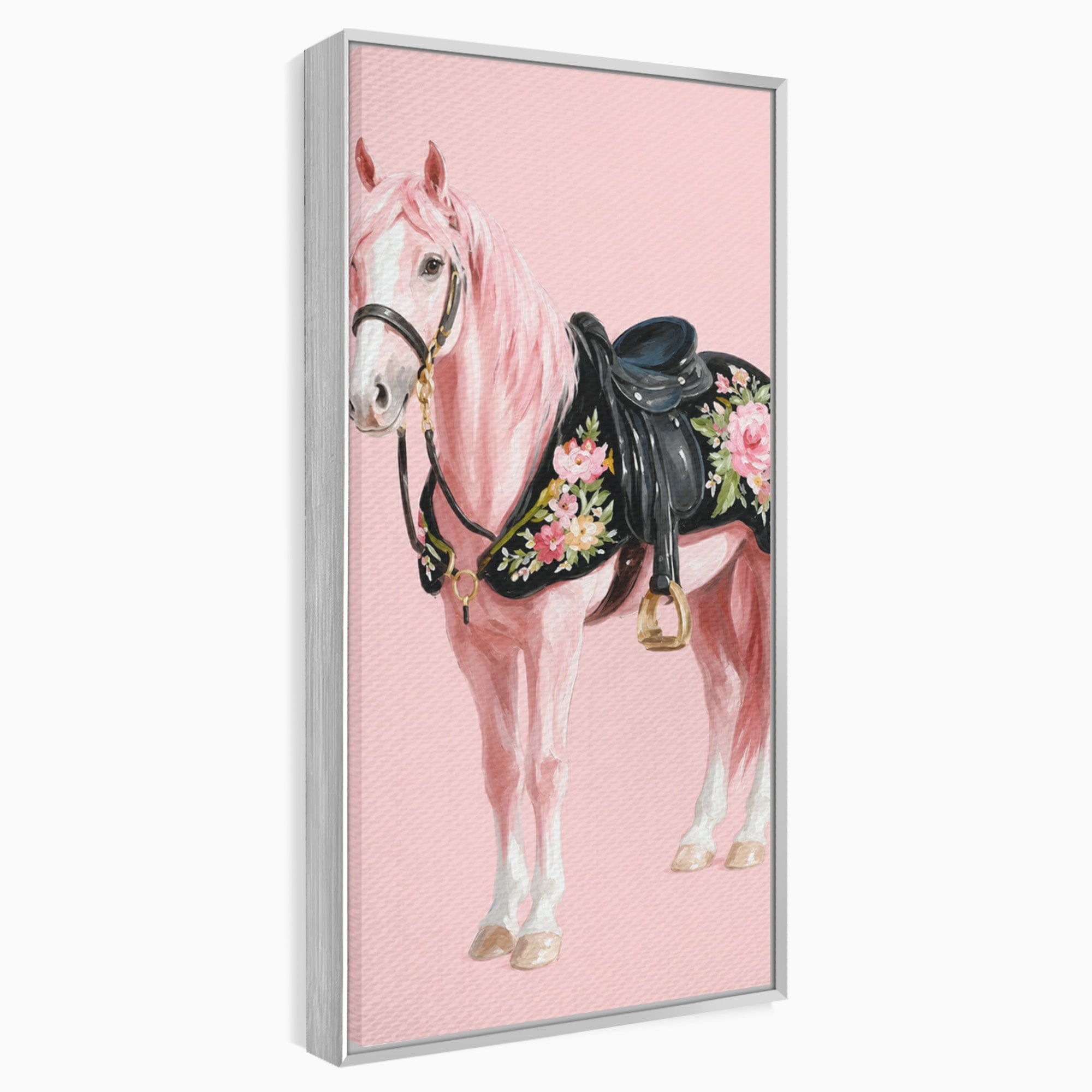 Tablou Canvas Premium LuxCanva® M1654, Cal Roz Elegant, Cal, Eleganta, Floral, Living, Dormitor, Culori Vibrante