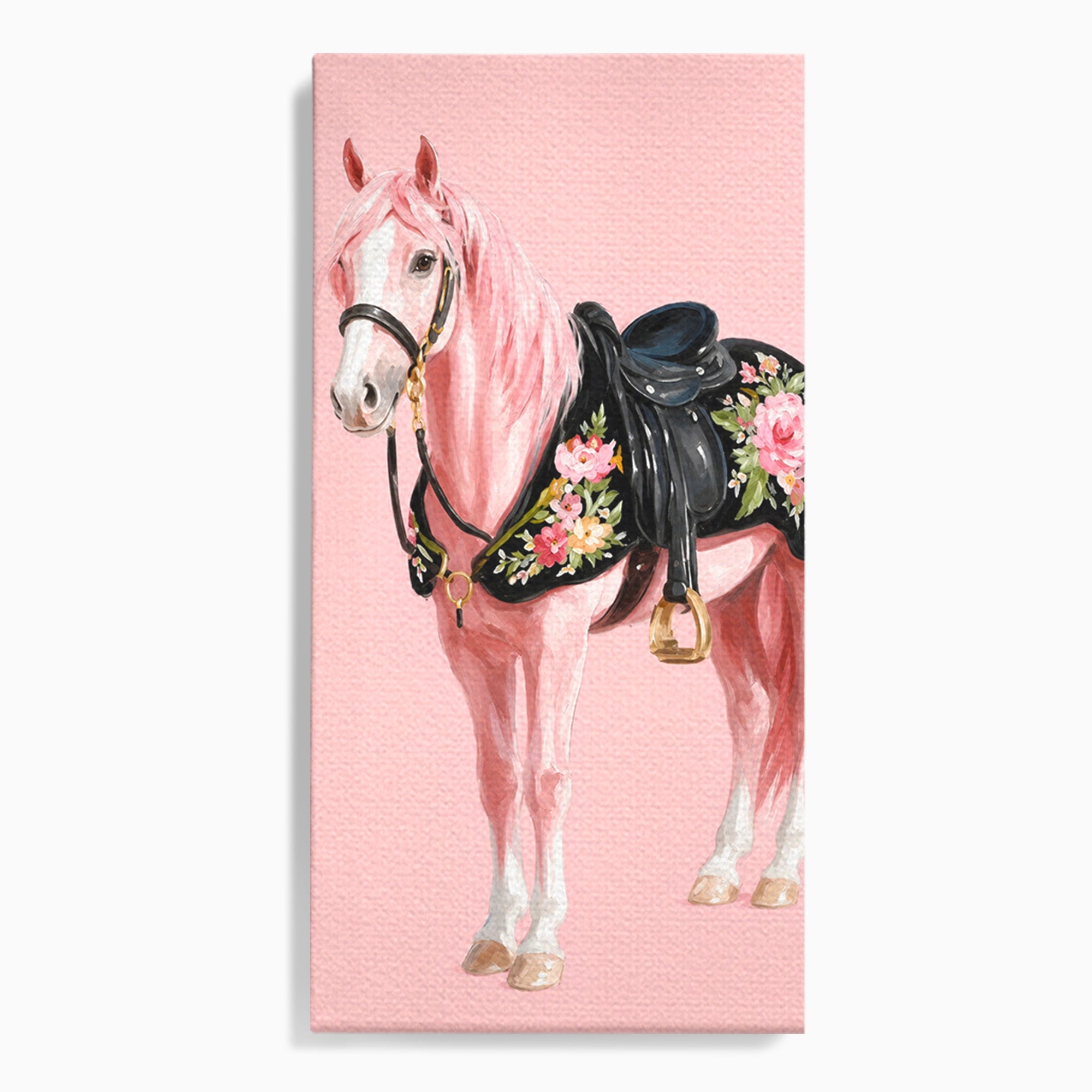 Tablou Canvas Premium LuxCanva® M1654, Cal Roz Elegant, Cal, Eleganta, Floral, Living, Dormitor, Culori Vibrante