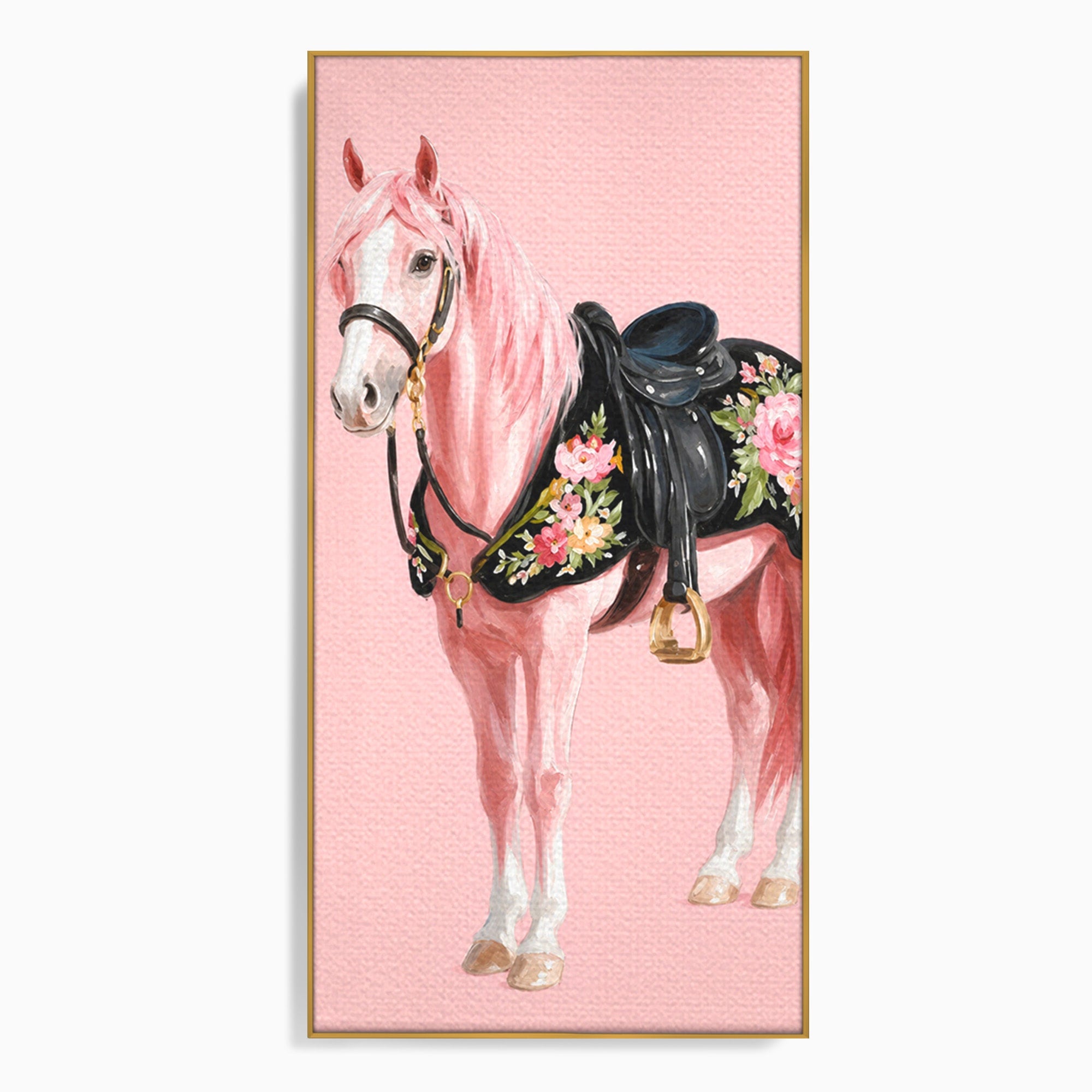 Tablou Canvas Premium LuxCanva® M1654, Cal Roz Elegant, Cal, Eleganta, Floral, Living, Dormitor, Culori Vibrante