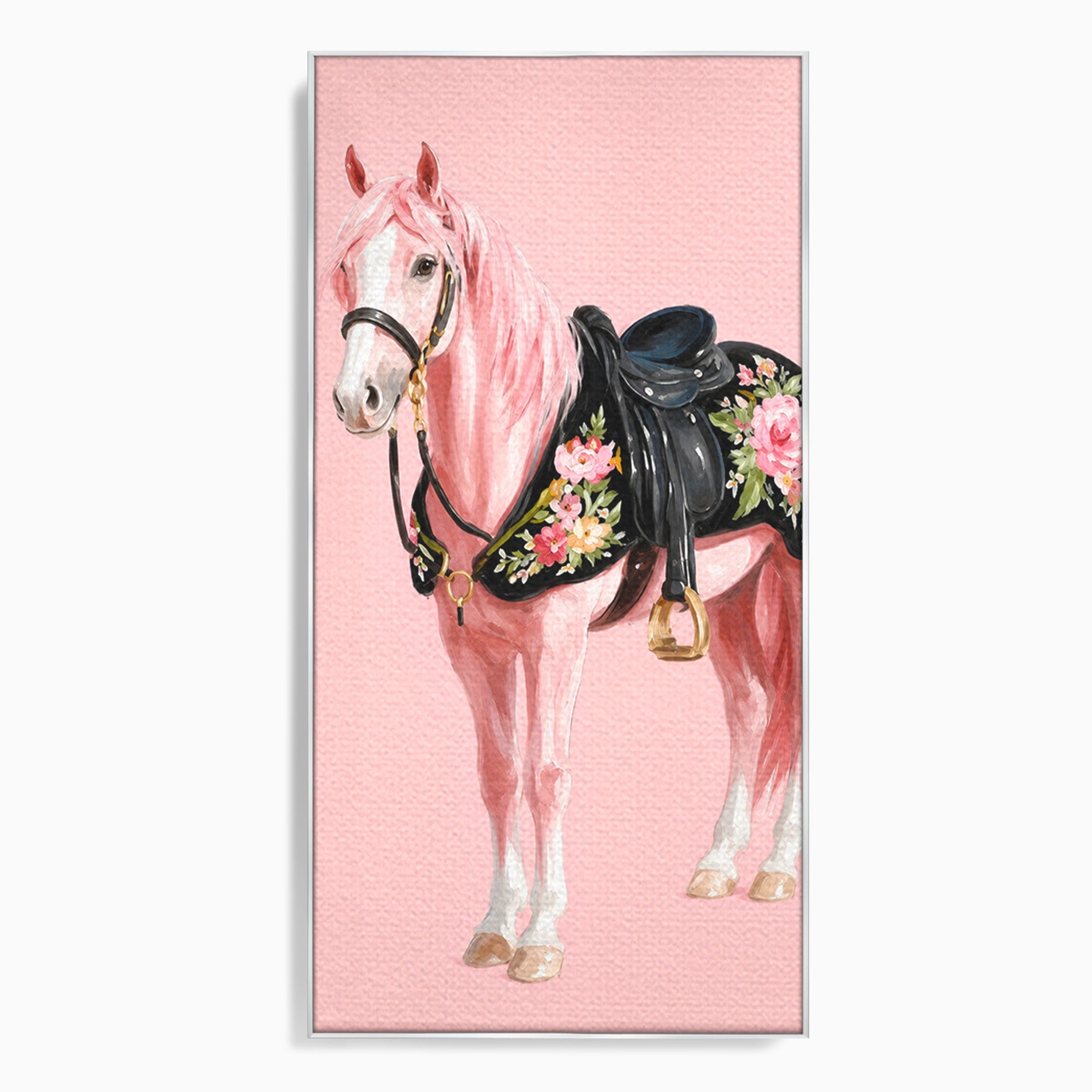 Tablou Canvas Premium LuxCanva® M1654, Cal Roz Elegant, Cal, Eleganta, Floral, Living, Dormitor, Culori Vibrante