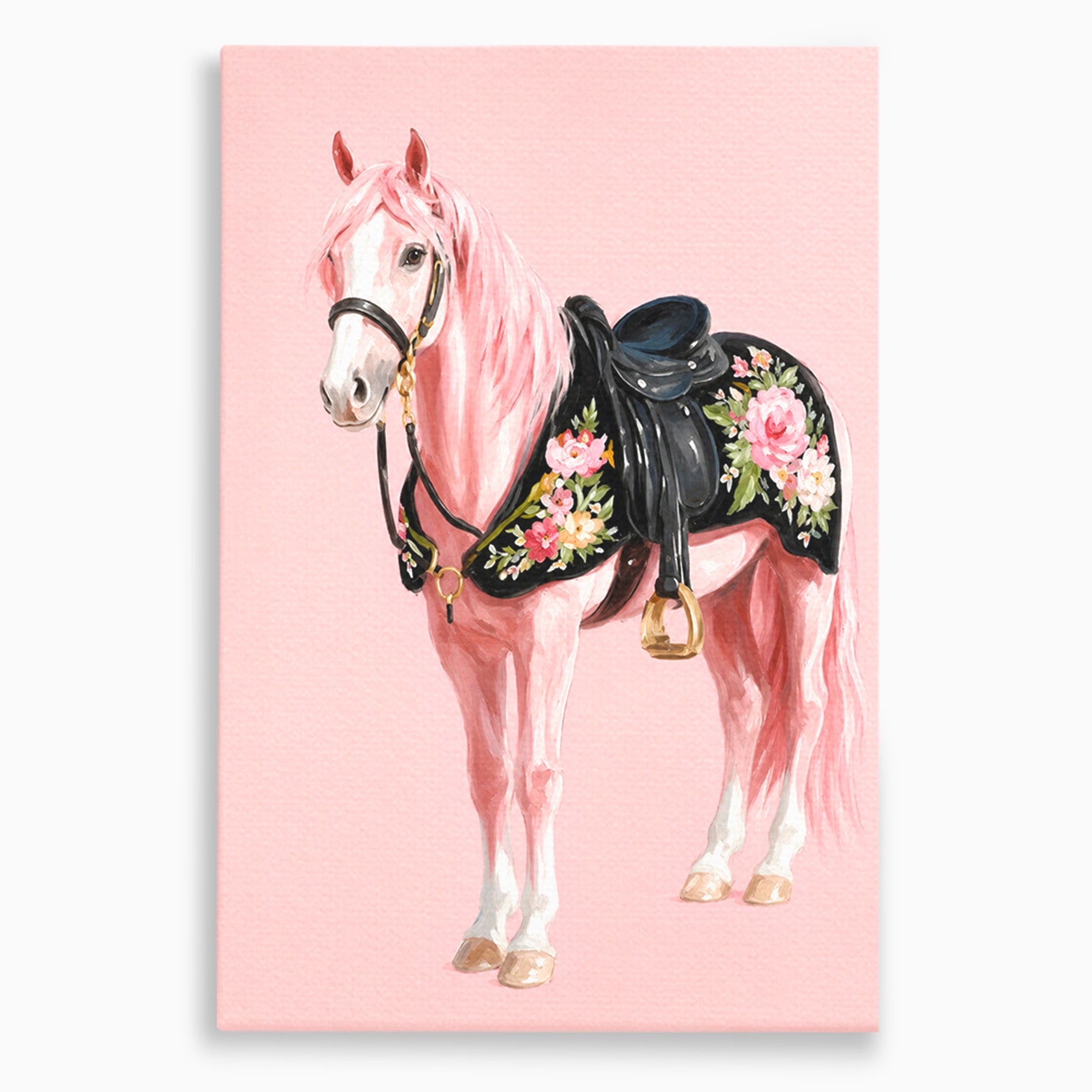 Tablou Canvas Premium LuxCanva® M1654, Cal Roz Elegant, Cal, Eleganta, Floral, Living, Dormitor, Culori Vibrante