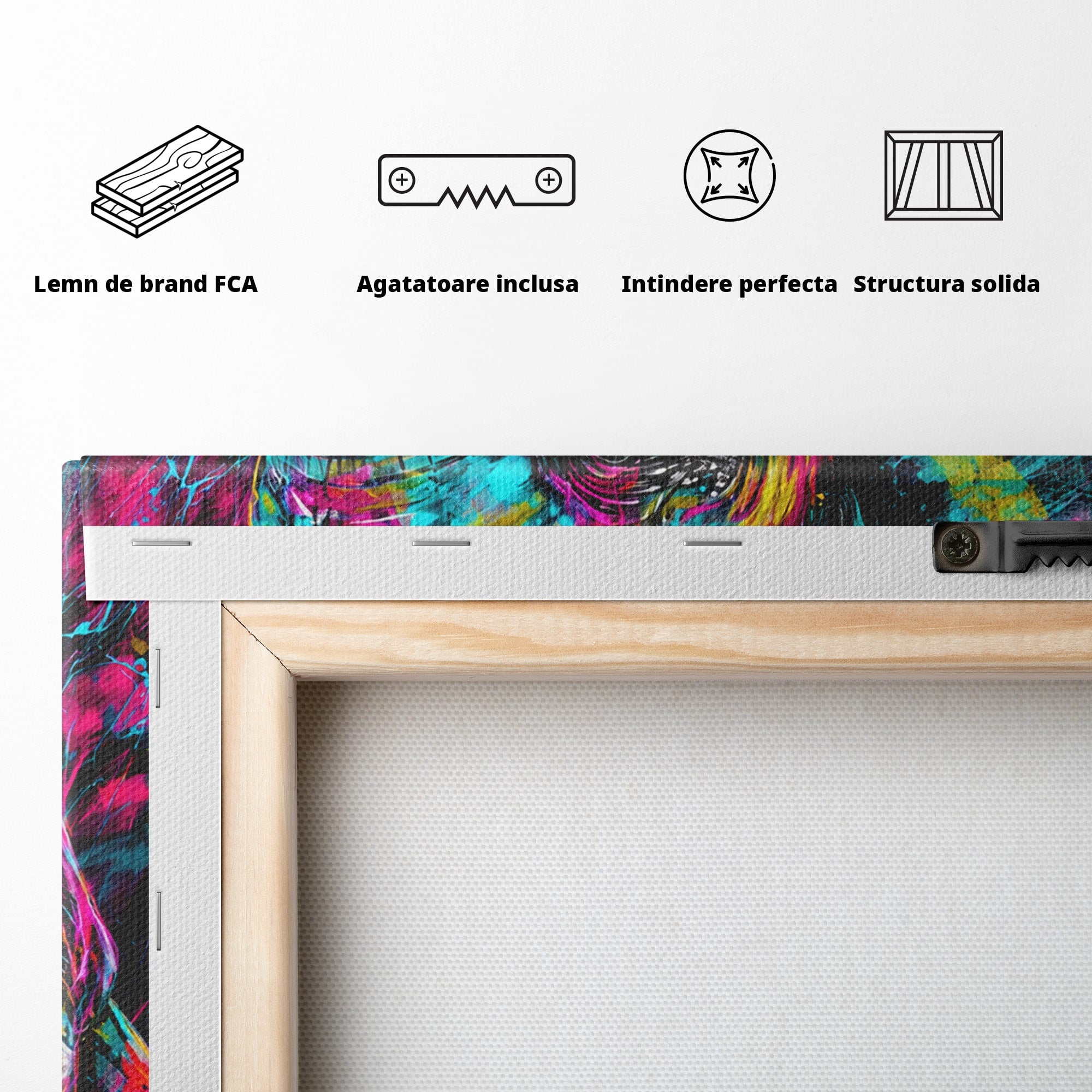Tablou Canvas Premium LuxCanva® M1655, Elefantul Exploziv, Elefant, Arta Abstracta, Animale, Modern, Living, Culori Vibrante