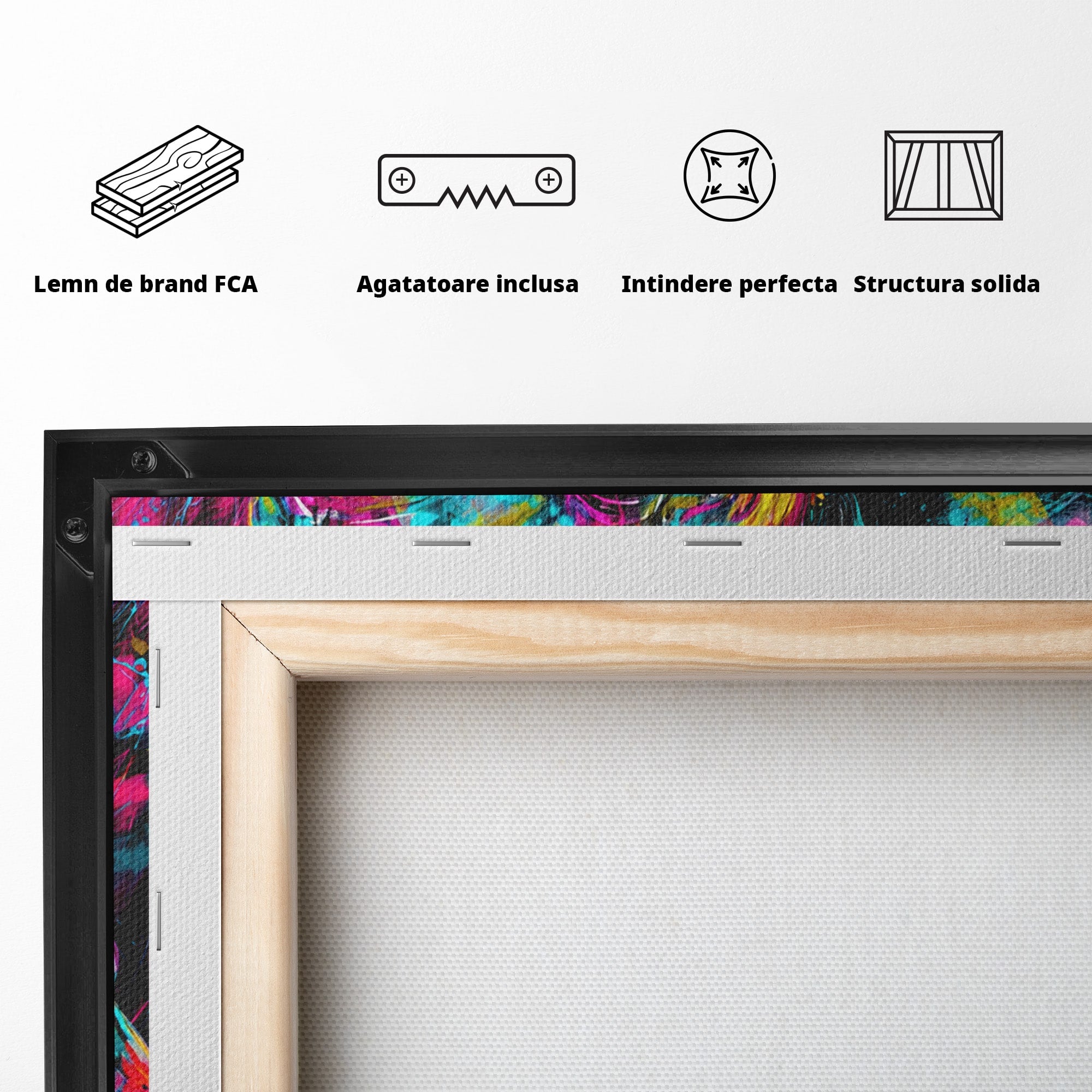 Tablou Canvas Premium LuxCanva® M1655, Elefantul Exploziv, Elefant, Arta Abstracta, Animale, Modern, Living, Culori Vibrante