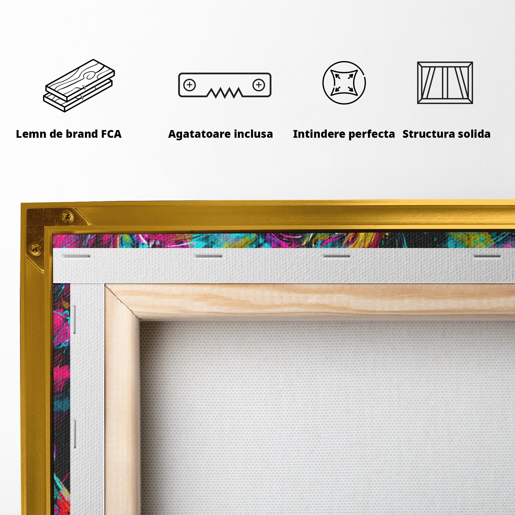 Tablou Canvas Premium LuxCanva® M1655, Elefantul Exploziv, Elefant, Arta Abstracta, Animale, Modern, Living, Culori Vibrante