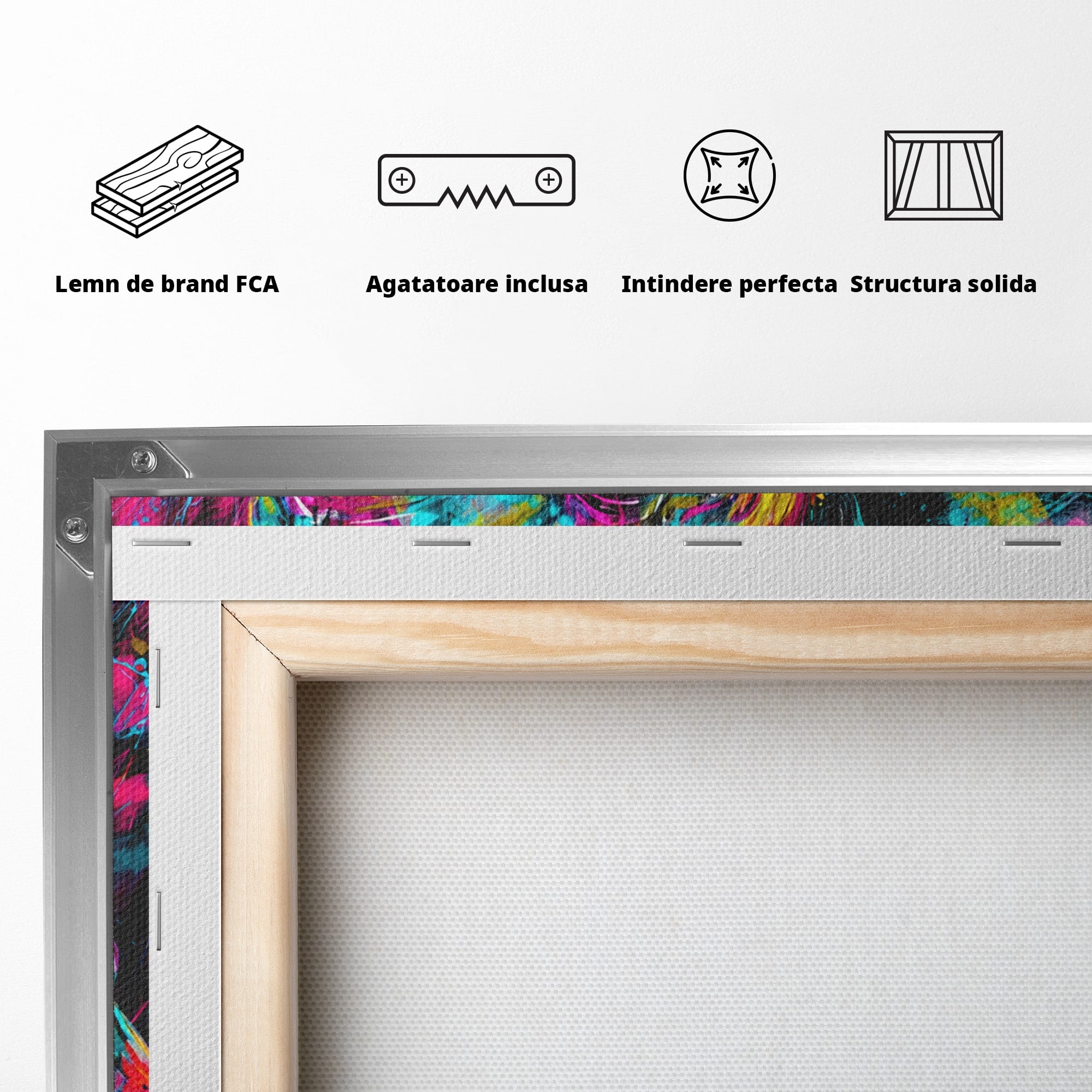 Tablou Canvas Premium LuxCanva® M1655, Elefantul Exploziv, Elefant, Arta Abstracta, Animale, Modern, Living, Culori Vibrante