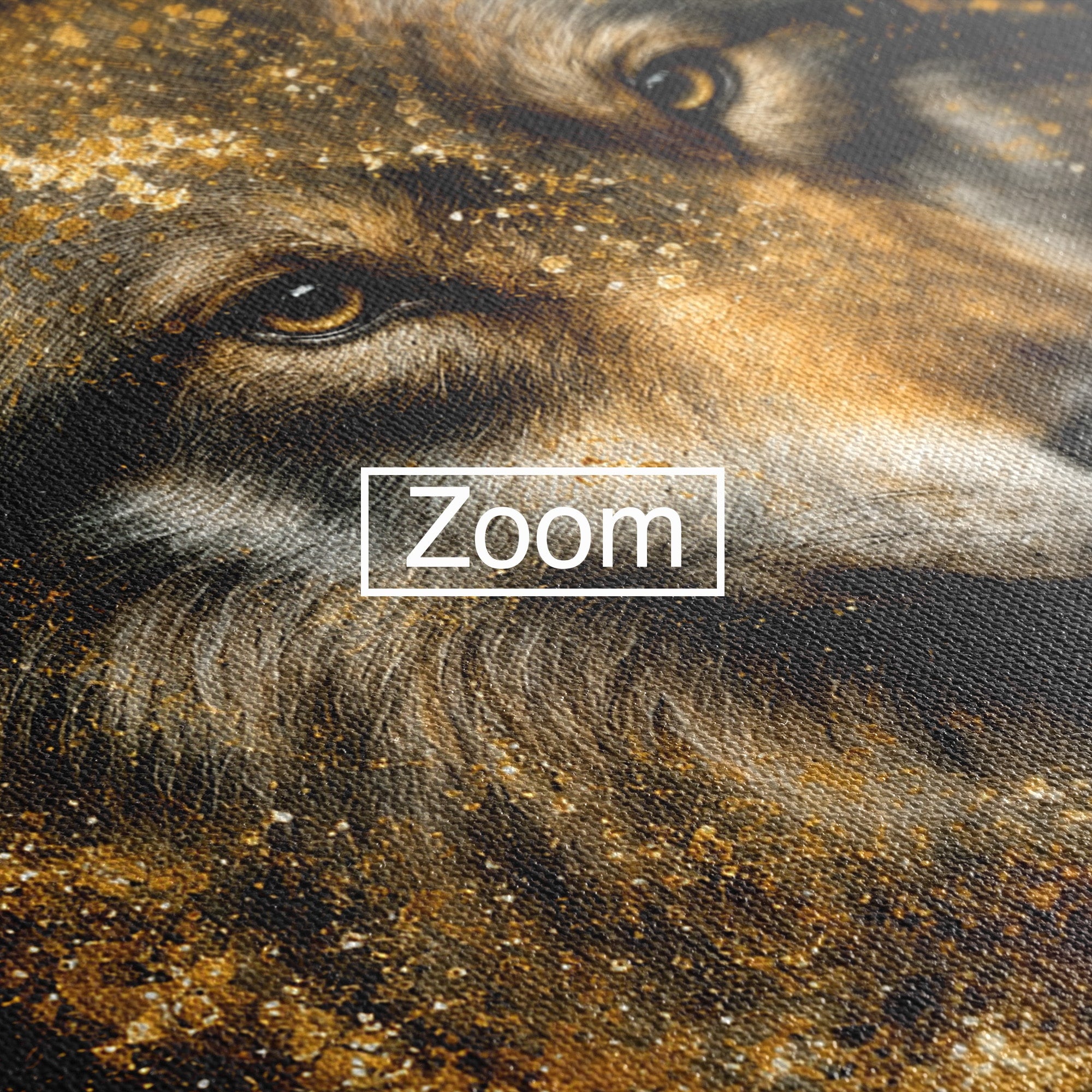 Tablou Canvas Premium LuxCanva® M1656, Lupul Aurit, Lup, Animale, Portret, Arta, Birou, Culori Vibrante