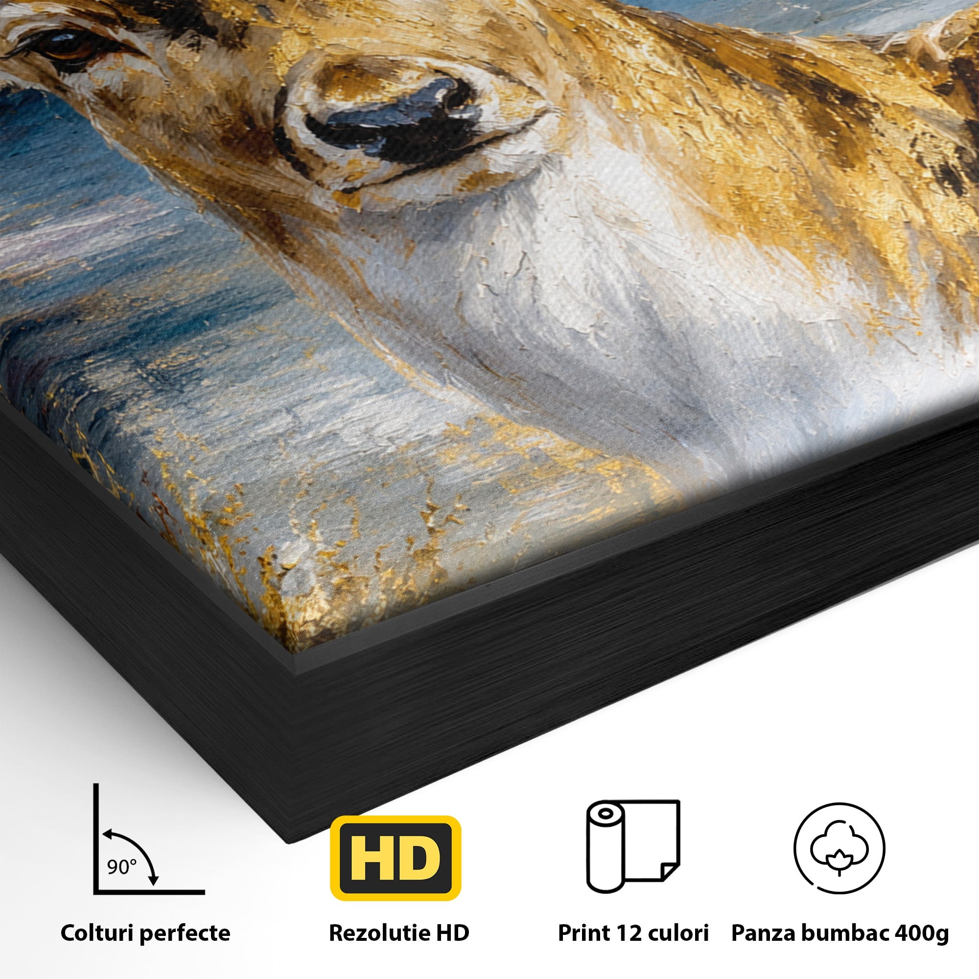 Tablou Canvas Premium LuxCanva® M1659, Cerbul Regal, Cerb, Natura, Peisaj, Living, Animale, Culori Vibrante