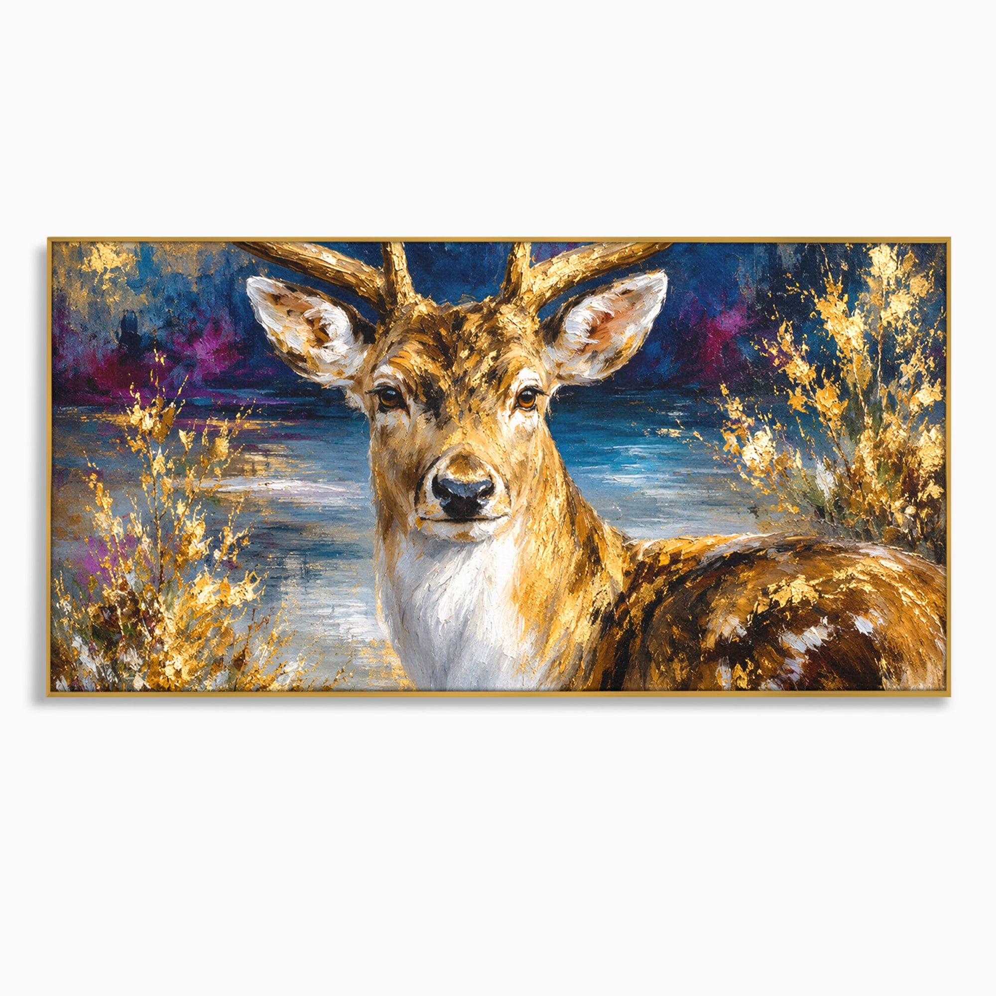 Tablou Canvas Premium LuxCanva® M1659, Cerbul Regal, Cerb, Natura, Peisaj, Living, Animale, Culori Vibrante