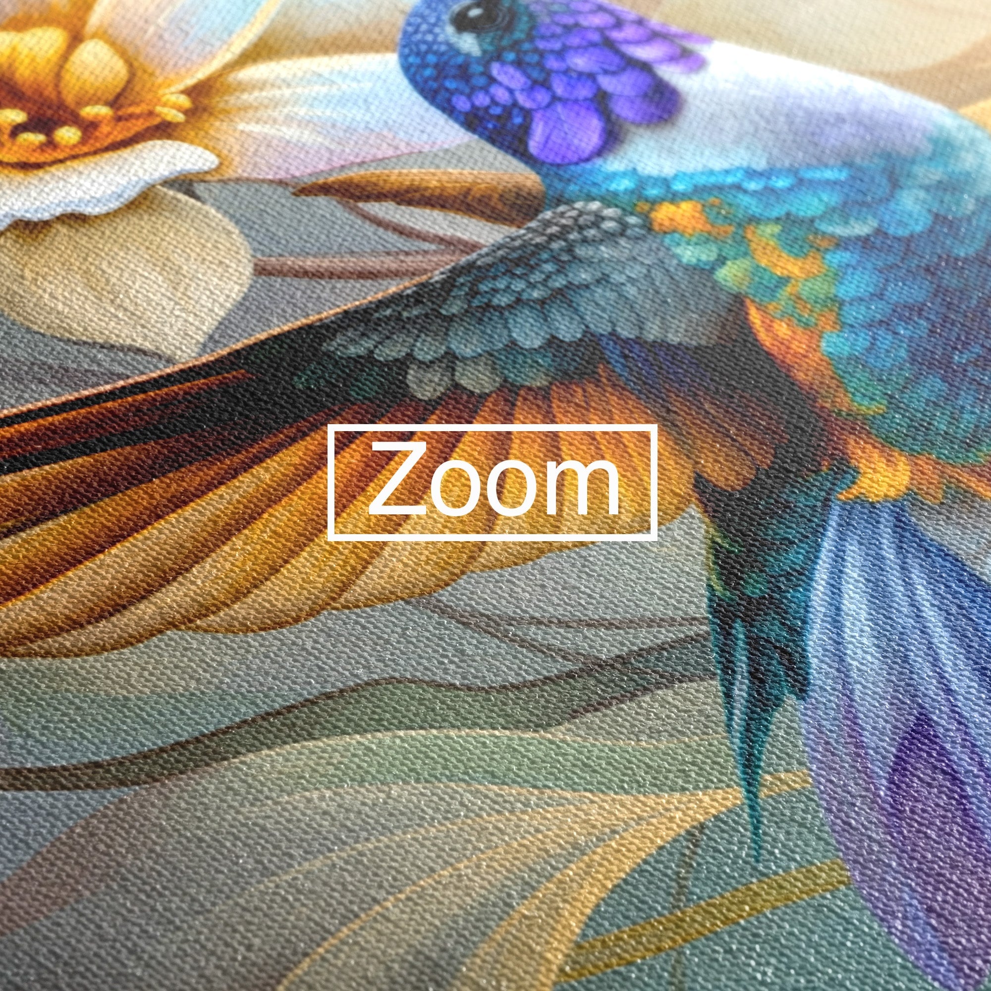 Tablou Canvas Premium LuxCanva® M1660, Colibri Exotic, Colibri, Pasare, Flori, Natura, Dormitor, Culori Vibrante