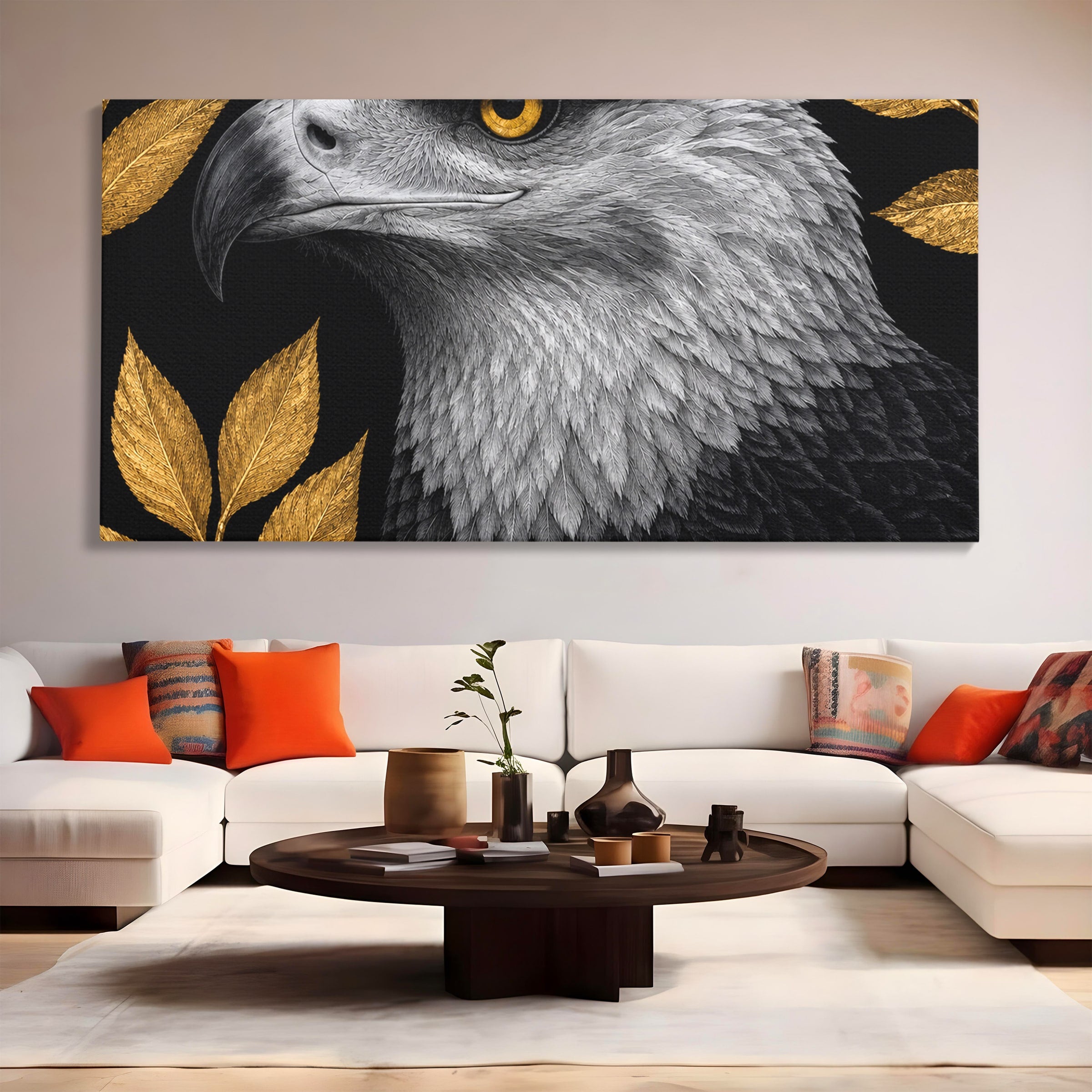 Tablou Canvas Premium LuxCanva® M1662, Vultur Regal, Vultur, Natura, Eleganta, Living, Birou, Culori Vibrante