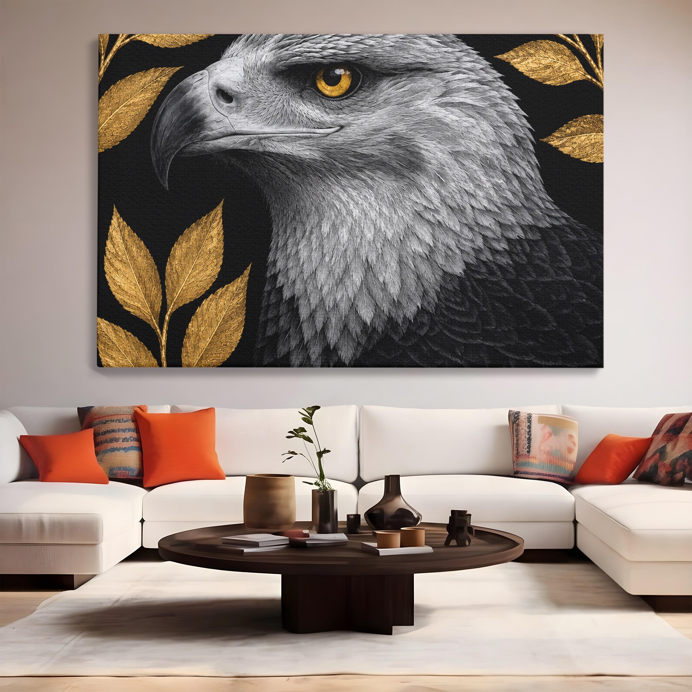Tablou Canvas Premium LuxCanva® M1662, Vultur Regal, Vultur, Natura, Eleganta, Living, Birou, Culori Vibrante