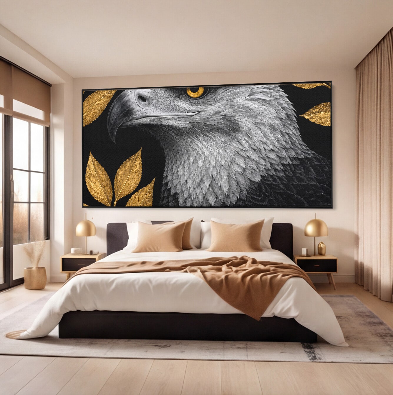 Tablou Canvas Premium LuxCanva® M1662, Vultur Regal, Vultur, Natura, Eleganta, Living, Birou, Culori Vibrante