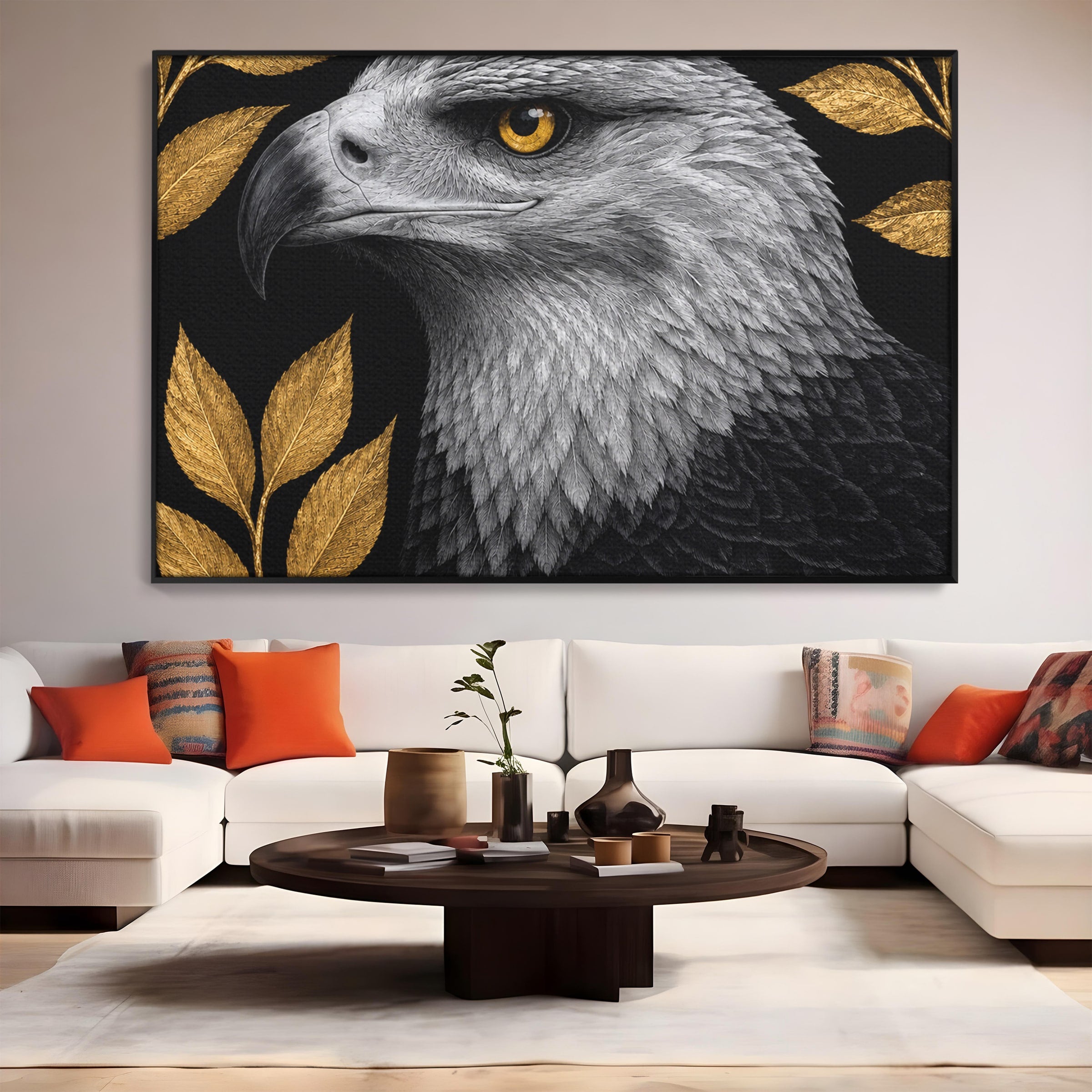 Tablou Canvas Premium LuxCanva® M1662, Vultur Regal, Vultur, Natura, Eleganta, Living, Birou, Culori Vibrante