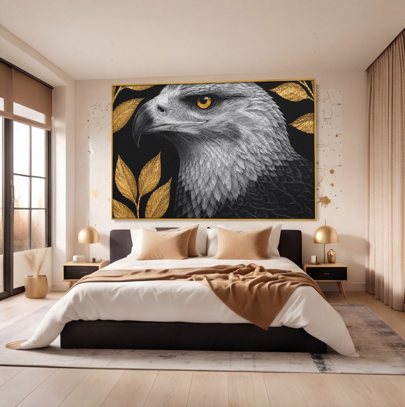 Tablou Canvas Premium LuxCanva® M1662, Vultur Regal, Vultur, Natura, Eleganta, Living, Birou, Culori Vibrante