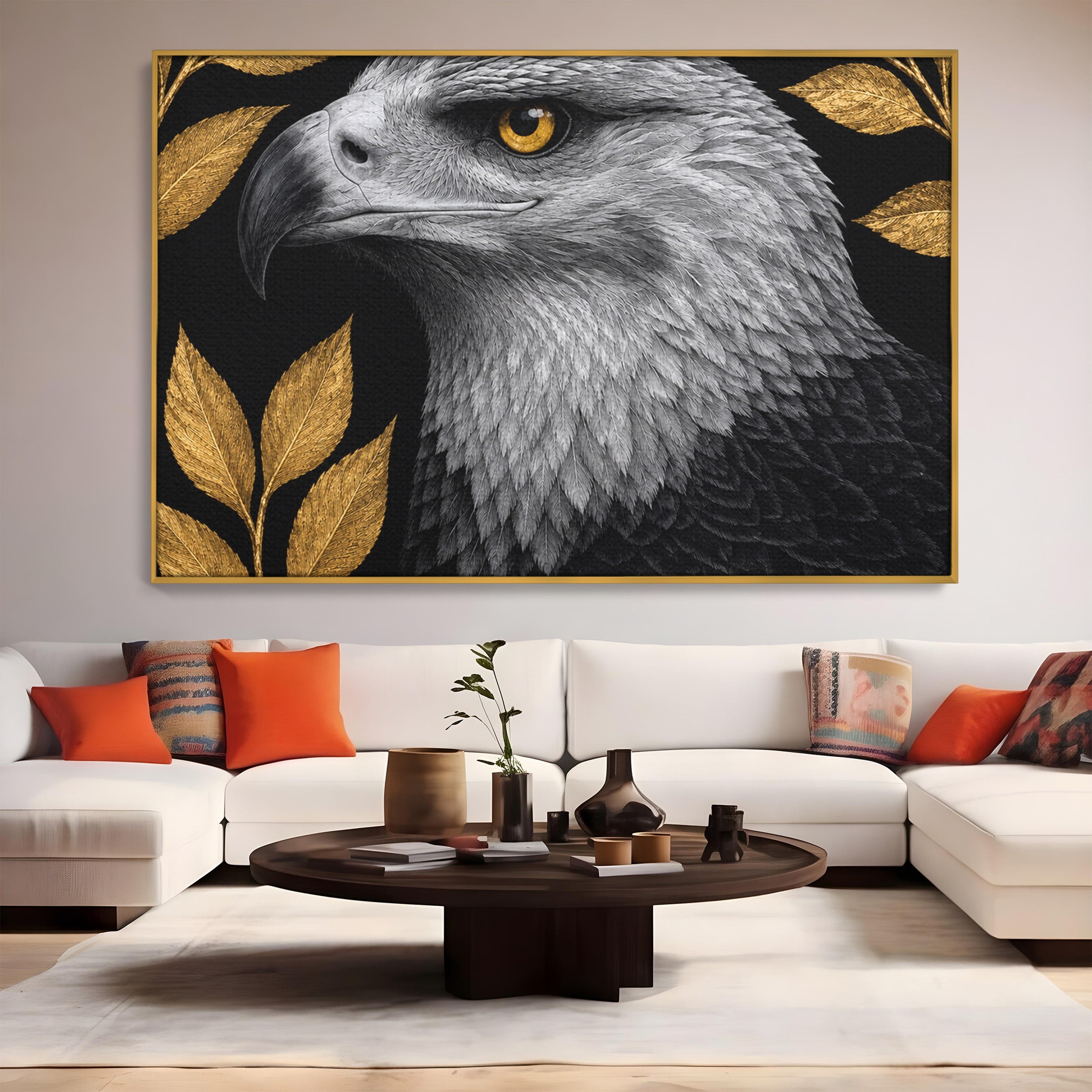 Tablou Canvas Premium LuxCanva® M1662, Vultur Regal, Vultur, Natura, Eleganta, Living, Birou, Culori Vibrante