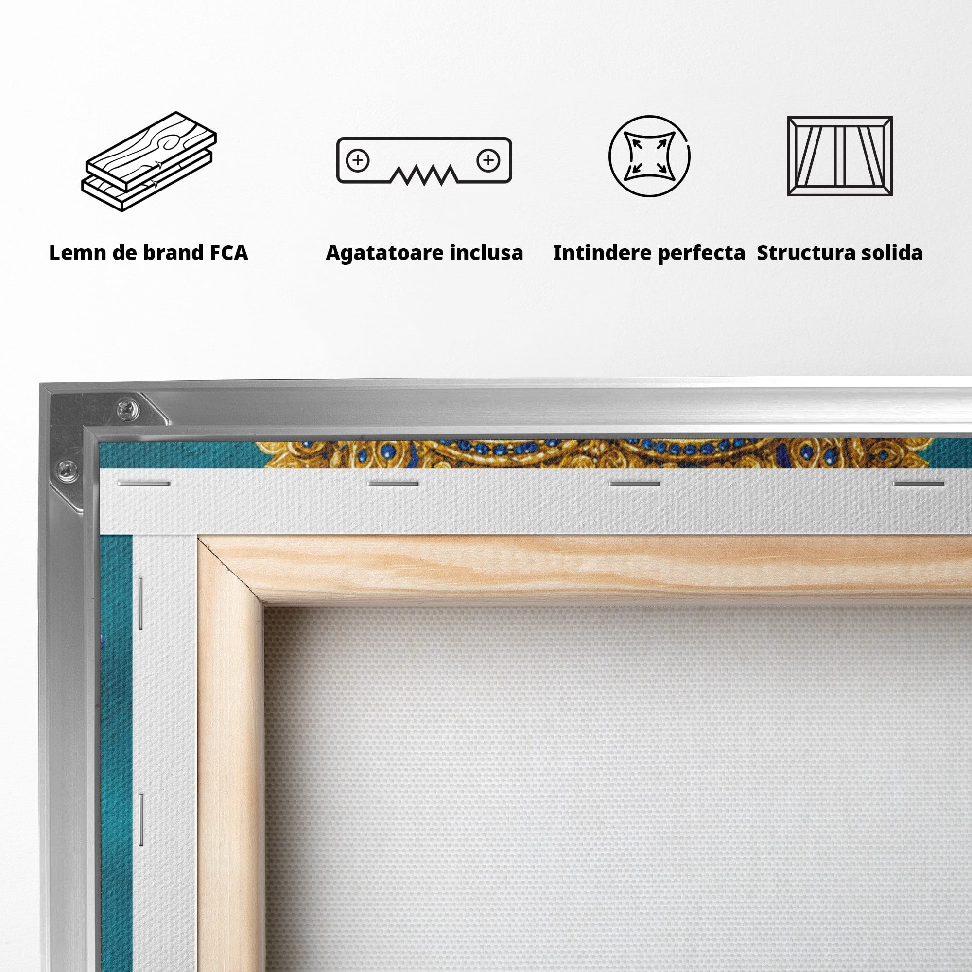 Tablou Canvas Premium LuxCanva® M1663, Elefant Regal, Elefant, Arta, Spiritualitate, Portret, Exotic, Living, Dormitor, Culori Vibrante