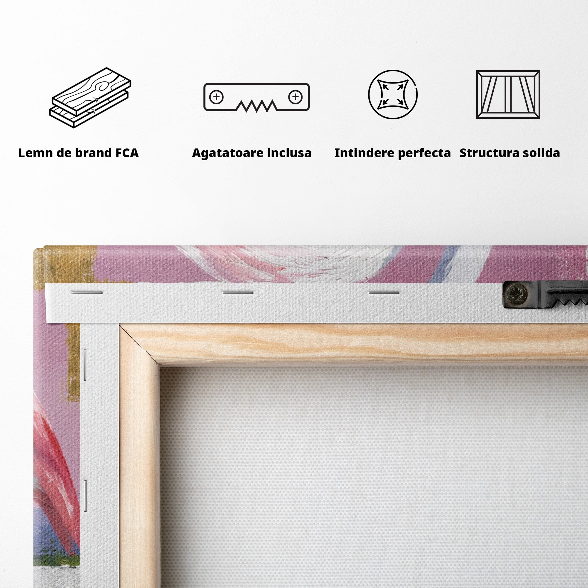 Tablou Canvas Premium LuxCanva® M1664, Flamingo Exotic, Flamingo, Natura, Modern, Peisaj, Living, Culori Vibrante