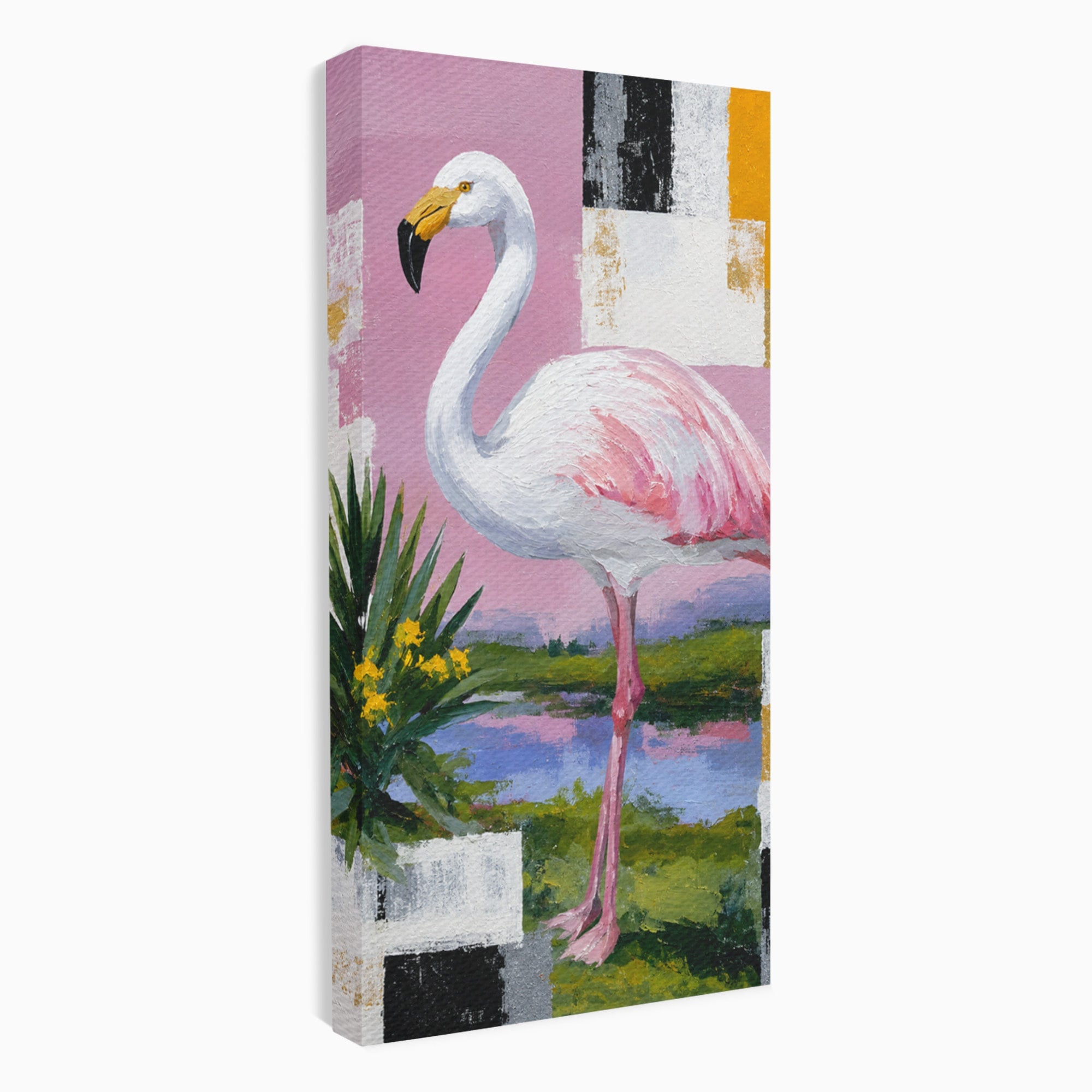 Tablou Canvas Premium LuxCanva® M1664, Flamingo Exotic, Flamingo, Natura, Modern, Peisaj, Living, Culori Vibrante