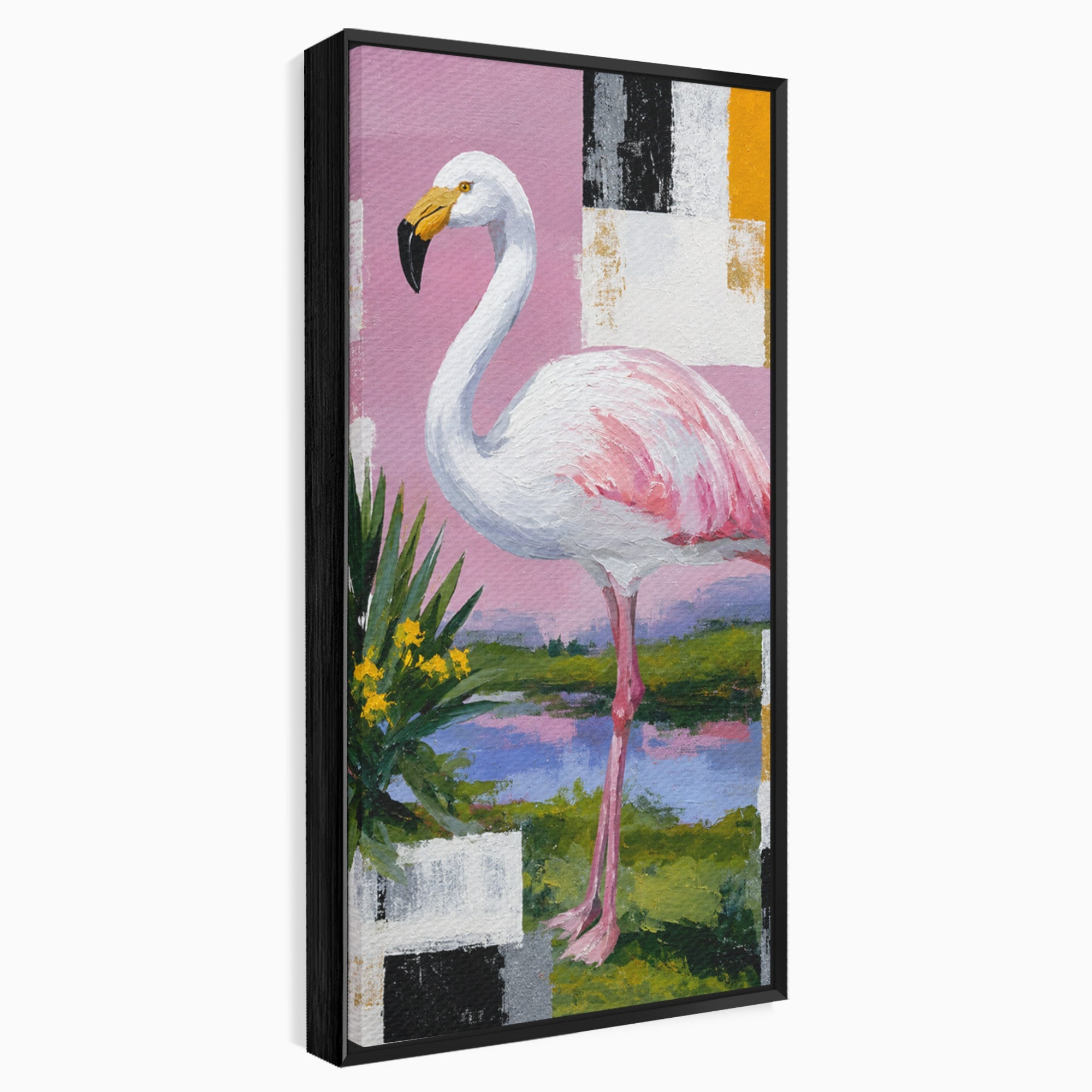 Tablou Canvas Premium LuxCanva® M1664, Flamingo Exotic, Flamingo, Natura, Modern, Peisaj, Living, Culori Vibrante