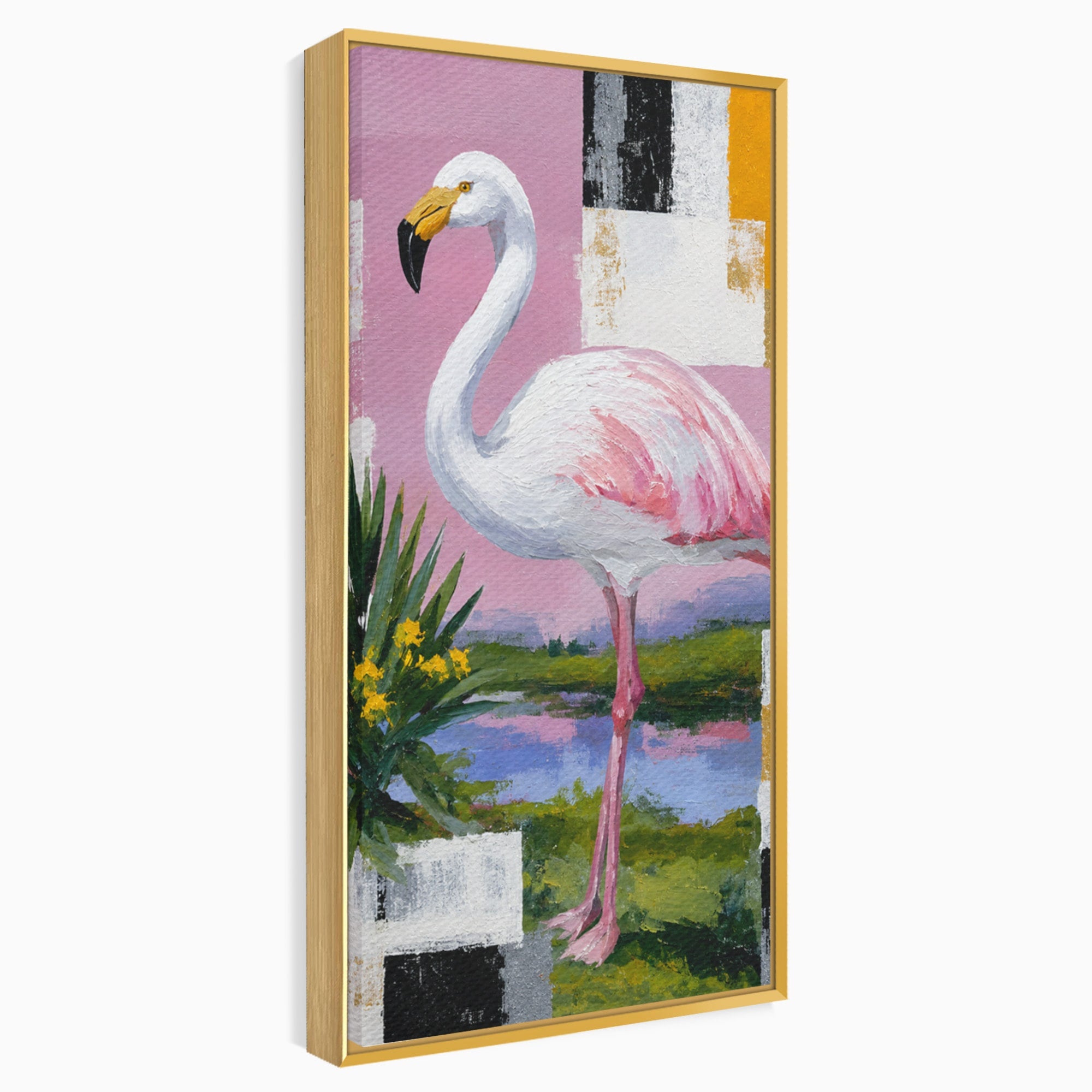 Tablou Canvas Premium LuxCanva® M1664, Flamingo Exotic, Flamingo, Natura, Modern, Peisaj, Living, Culori Vibrante