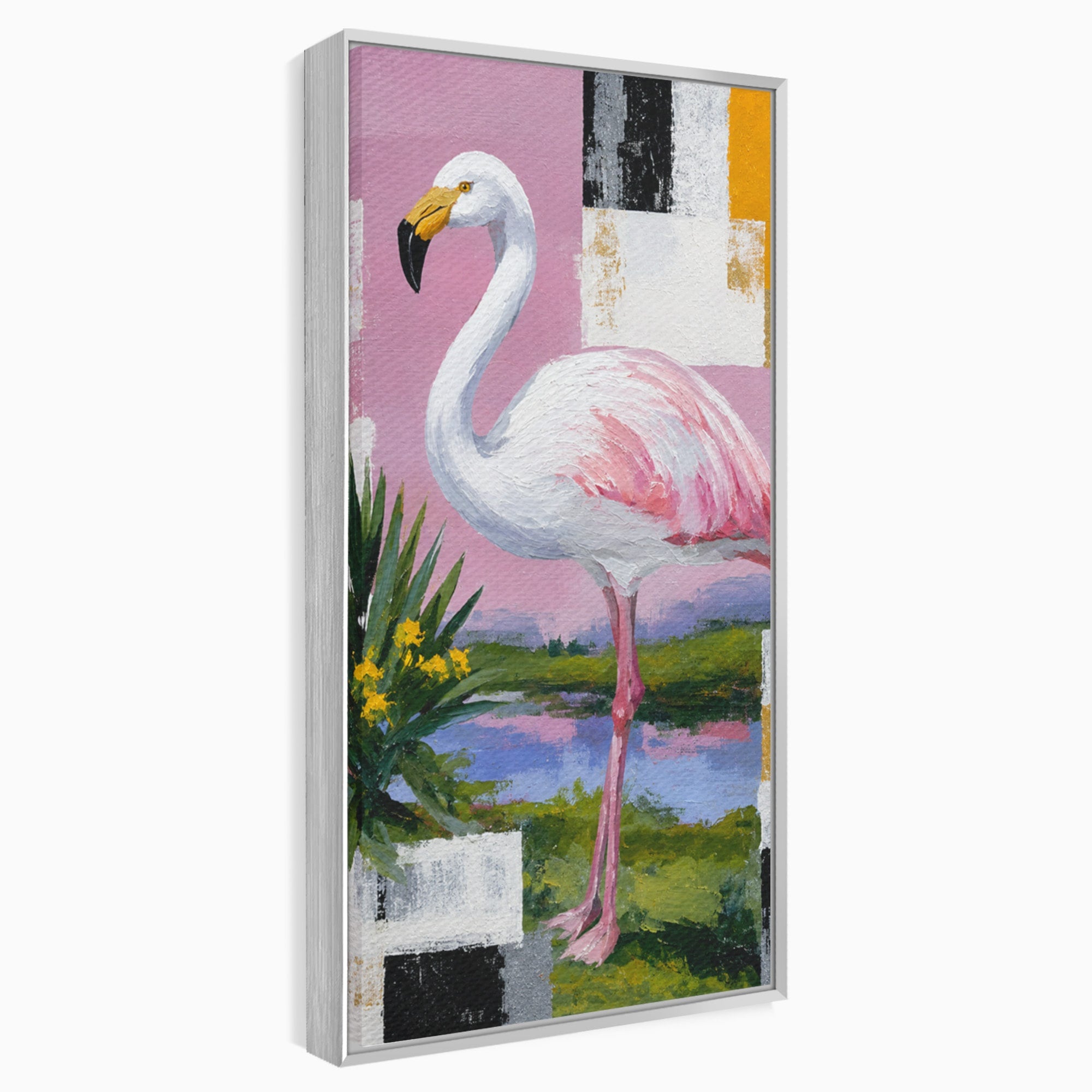 Tablou Canvas Premium LuxCanva® M1664, Flamingo Exotic, Flamingo, Natura, Modern, Peisaj, Living, Culori Vibrante