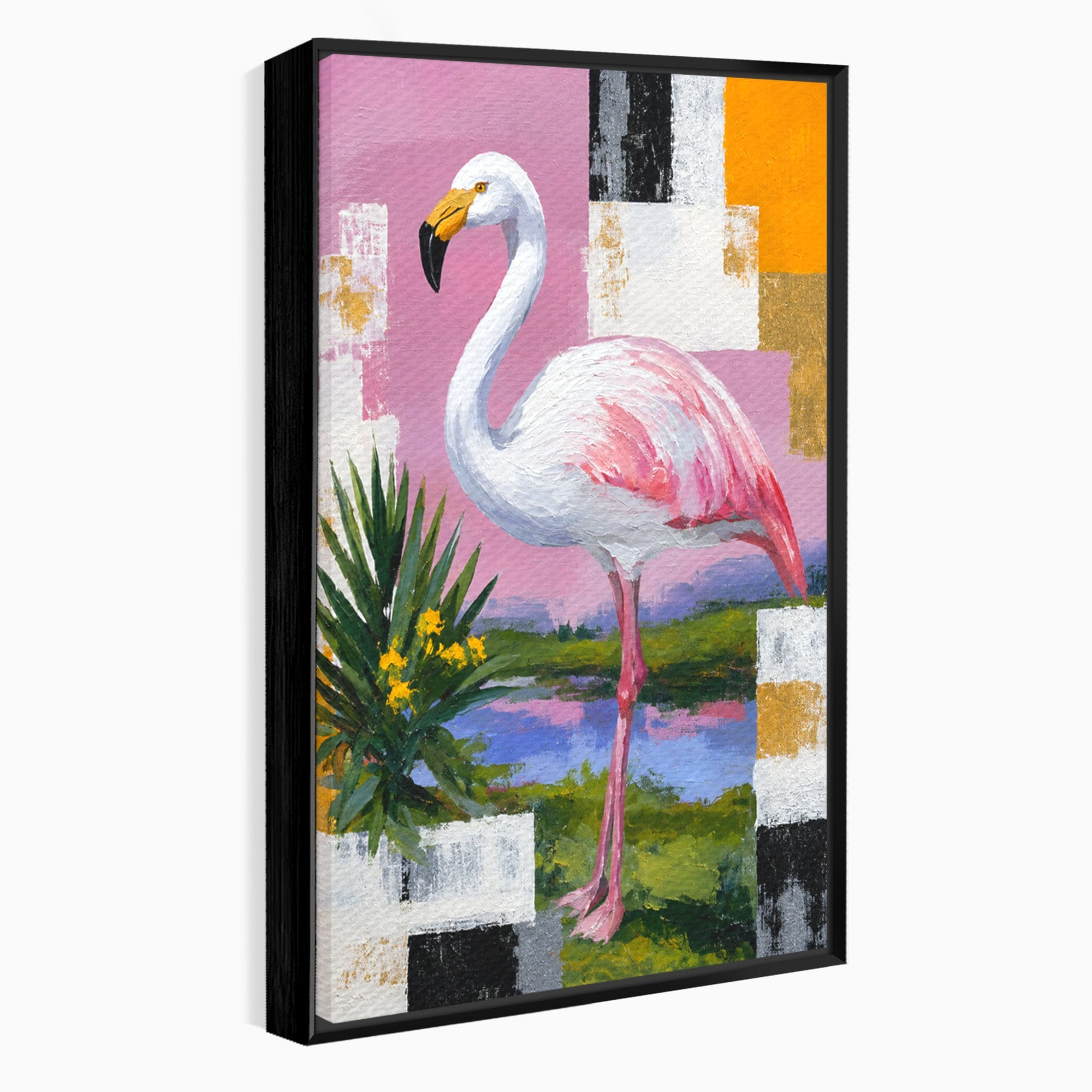 Tablou Canvas Premium LuxCanva® M1664, Flamingo Exotic, Flamingo, Natura, Modern, Peisaj, Living, Culori Vibrante