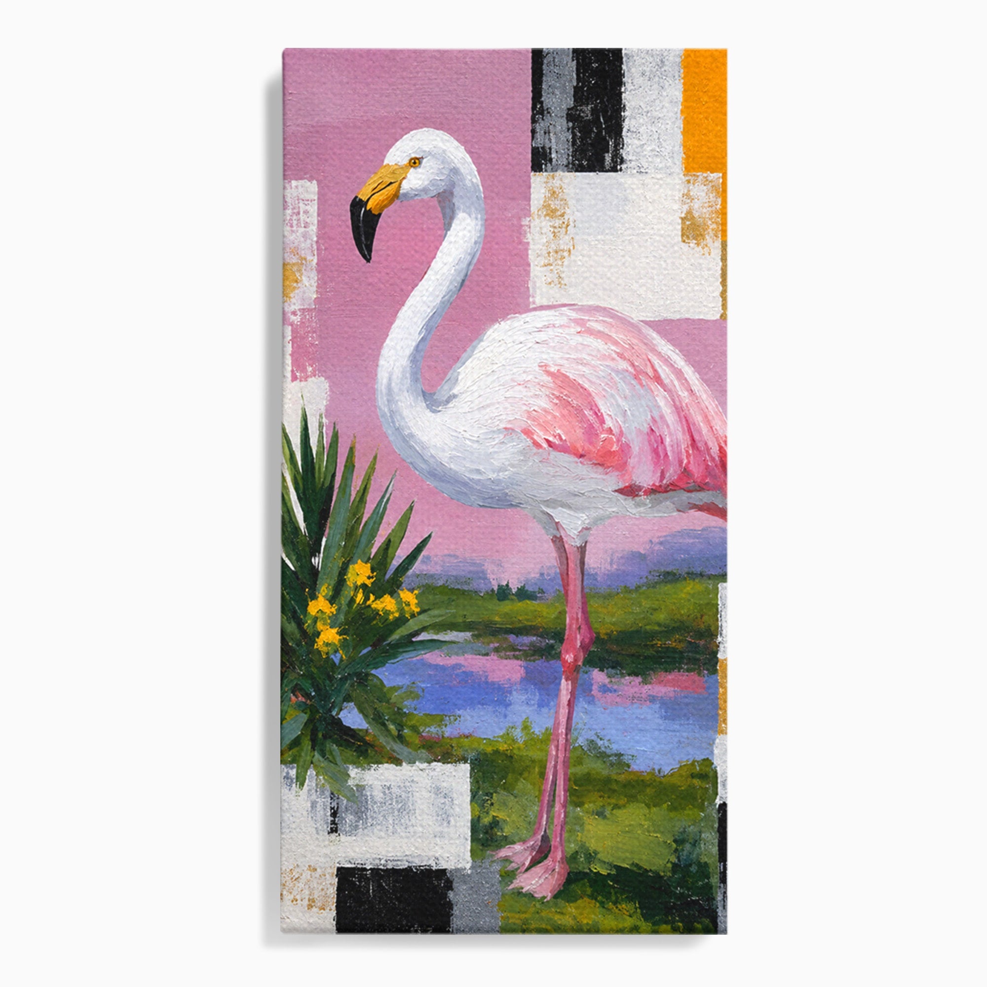 Tablou Canvas Premium LuxCanva® M1664, Flamingo Exotic, Flamingo, Natura, Modern, Peisaj, Living, Culori Vibrante