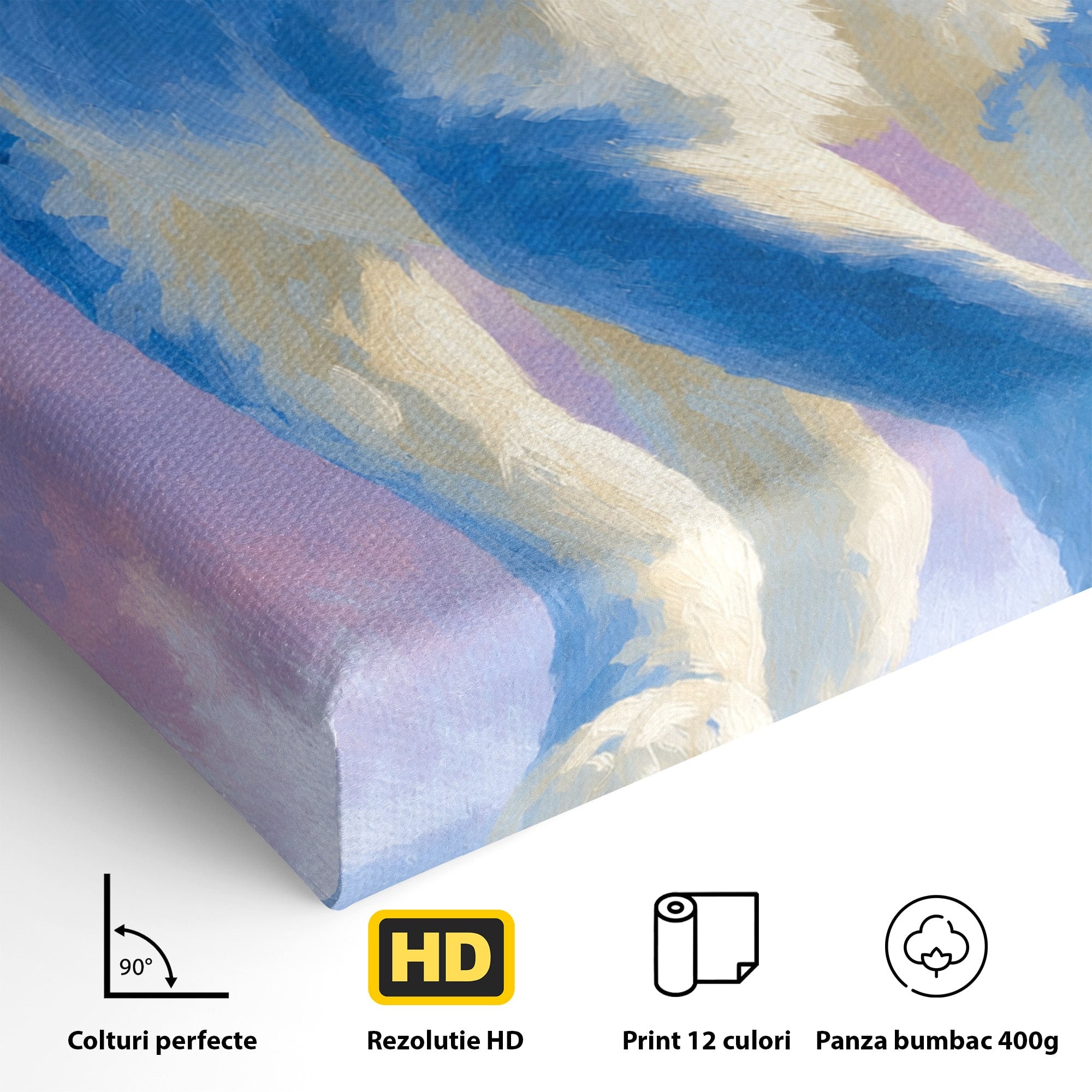 Tablou Canvas Premium LuxCanva® M1665, Leu Albastru, Leu, Animale, Arta, Dormitor, Living, Culori Vibrante