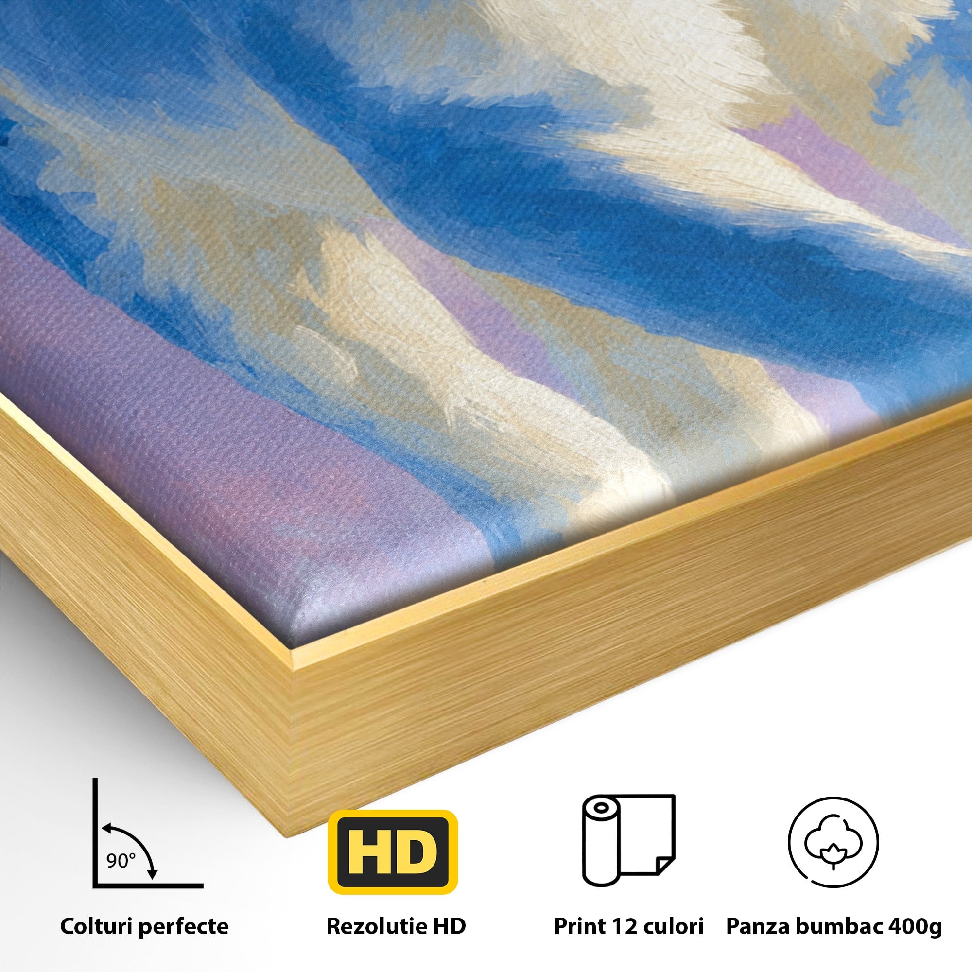 Tablou Canvas Premium LuxCanva® M1665, Leu Albastru, Leu, Animale, Arta, Dormitor, Living, Culori Vibrante