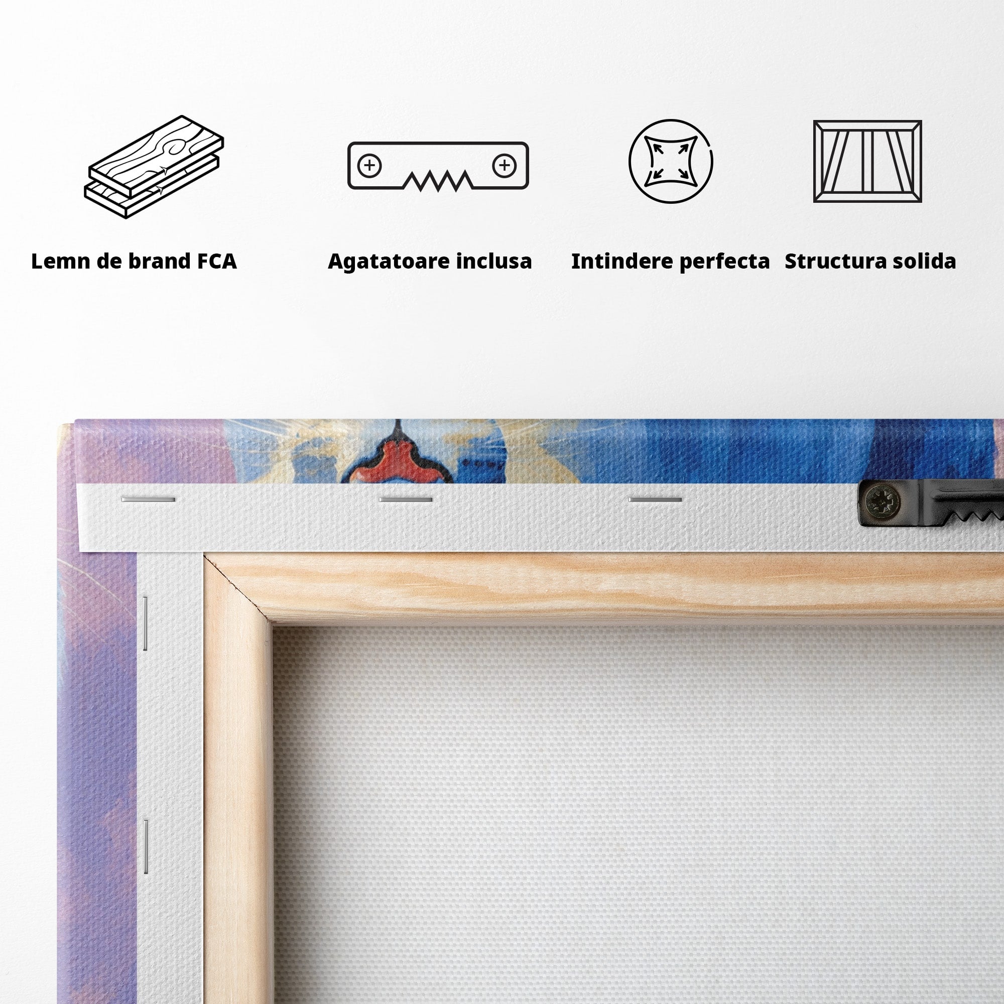 Tablou Canvas Premium LuxCanva® M1665, Leu Albastru, Leu, Animale, Arta, Dormitor, Living, Culori Vibrante