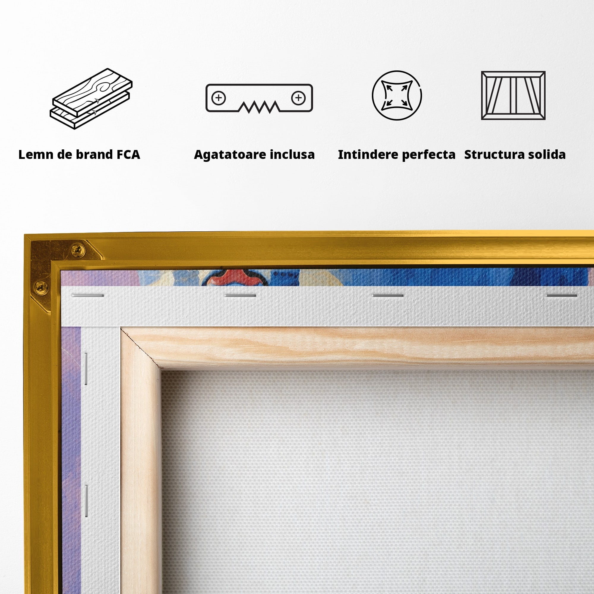 Tablou Canvas Premium LuxCanva® M1665, Leu Albastru, Leu, Animale, Arta, Dormitor, Living, Culori Vibrante