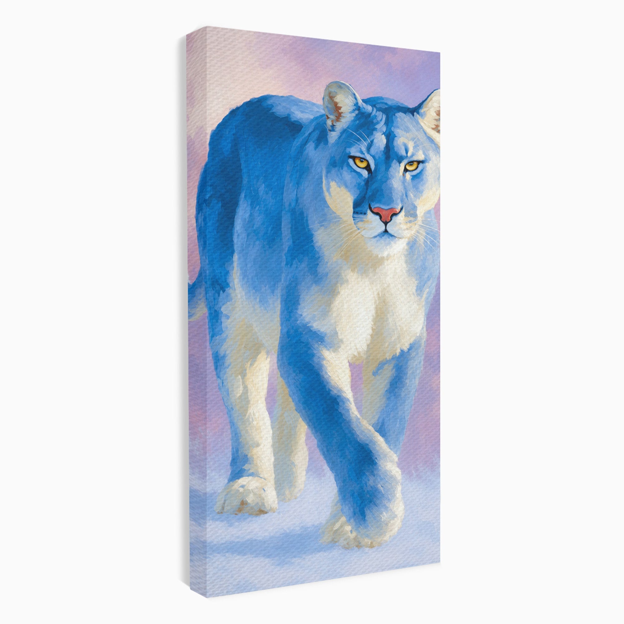 Tablou Canvas Premium LuxCanva® M1665, Leu Albastru, Leu, Animale, Arta, Dormitor, Living, Culori Vibrante