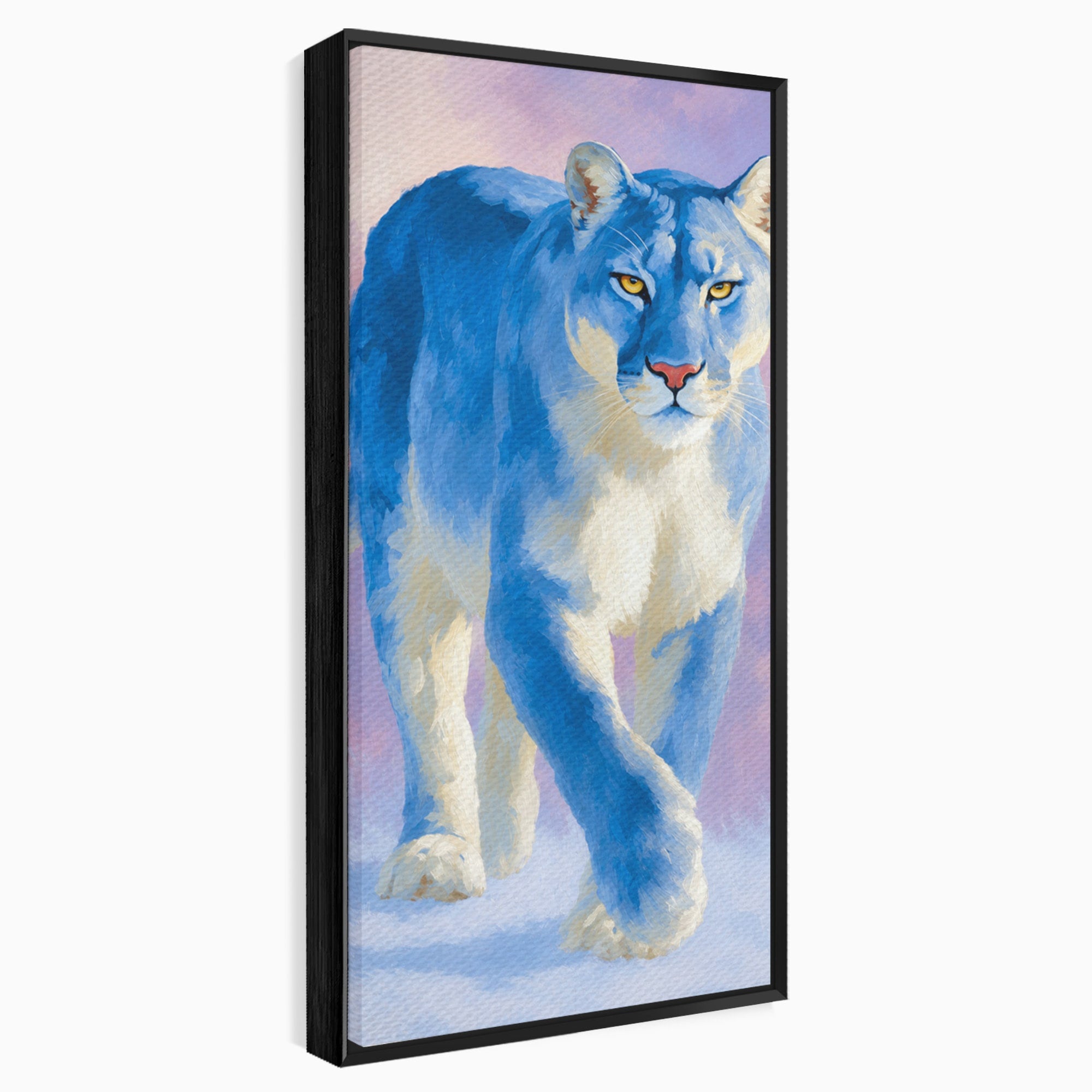 Tablou Canvas Premium LuxCanva® M1665, Leu Albastru, Leu, Animale, Arta, Dormitor, Living, Culori Vibrante