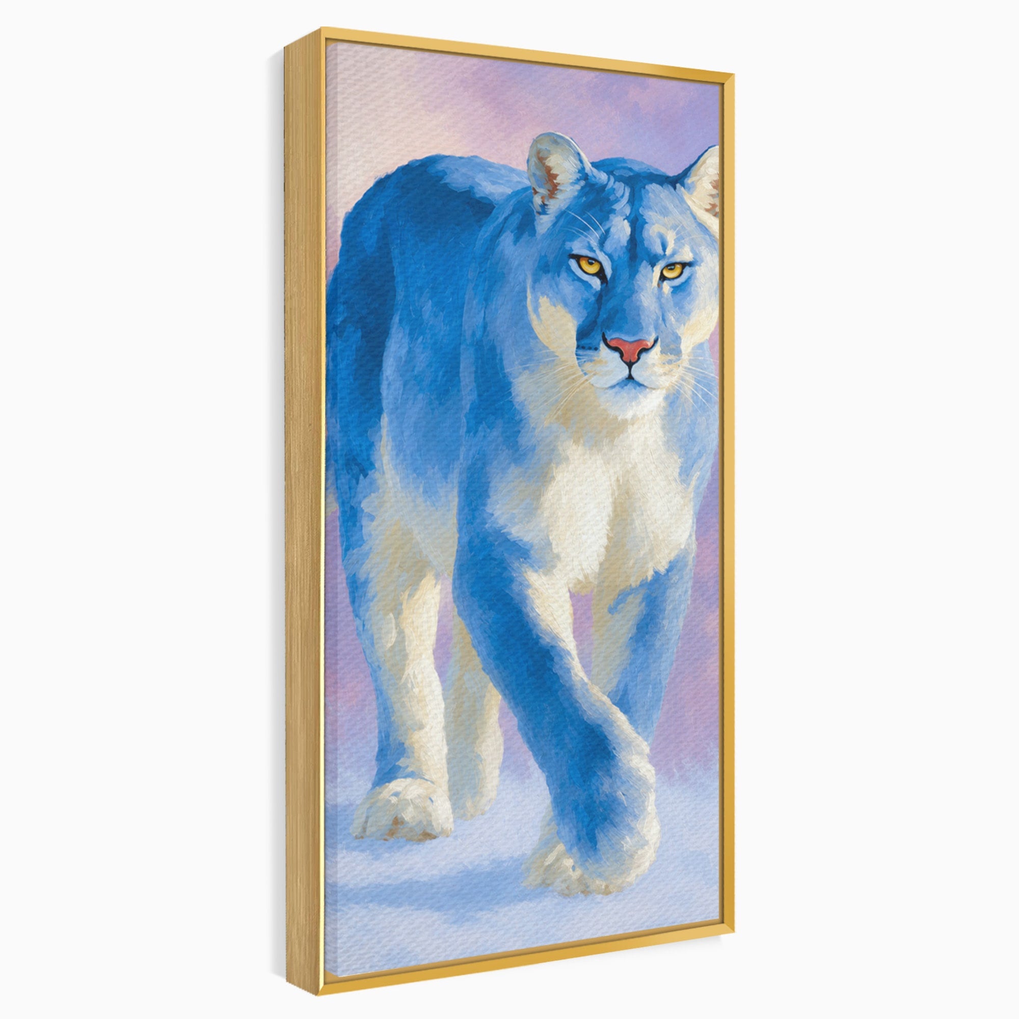 Tablou Canvas Premium LuxCanva® M1665, Leu Albastru, Leu, Animale, Arta, Dormitor, Living, Culori Vibrante