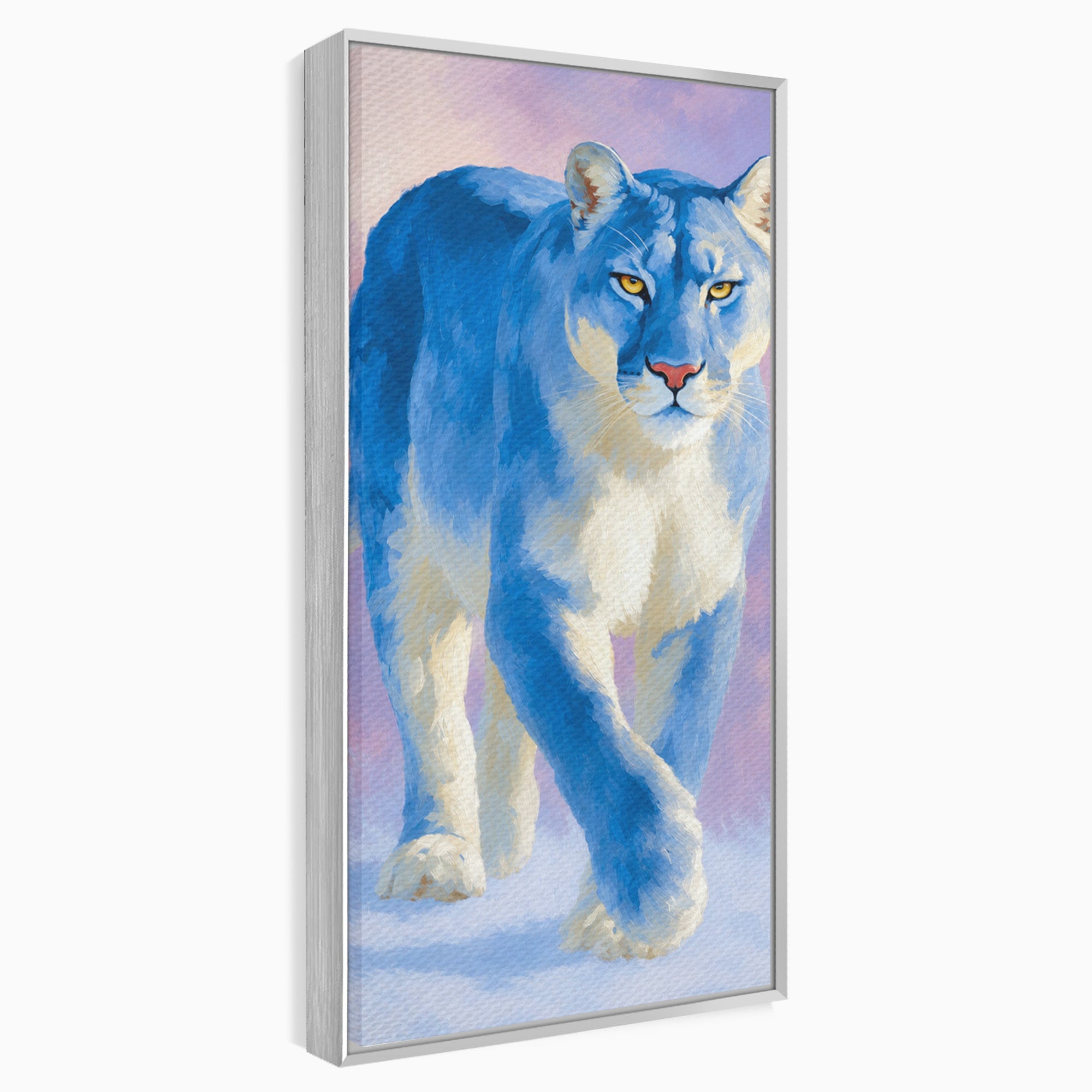 Tablou Canvas Premium LuxCanva® M1665, Leu Albastru, Leu, Animale, Arta, Dormitor, Living, Culori Vibrante