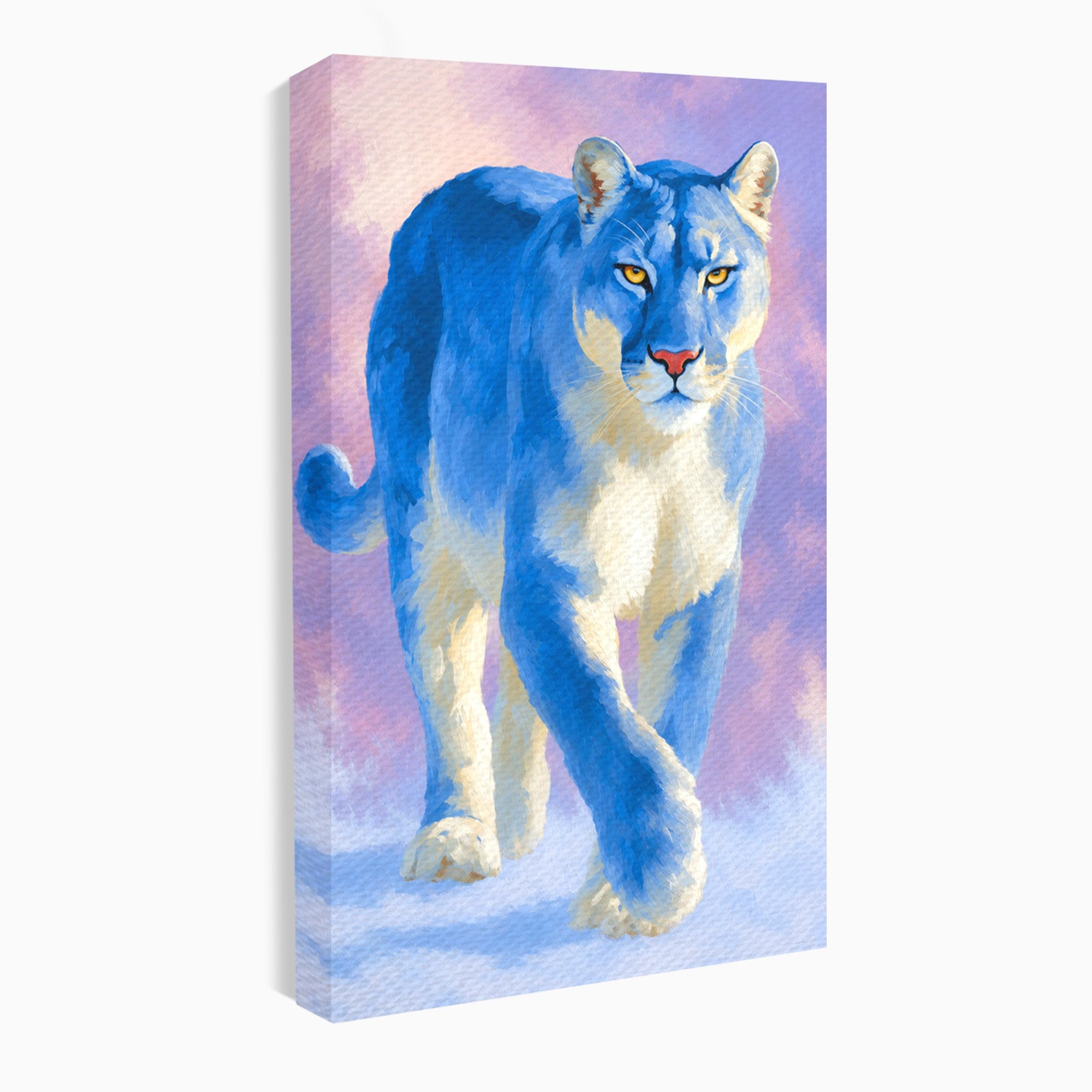 Tablou Canvas Premium LuxCanva® M1665, Leu Albastru, Leu, Animale, Arta, Dormitor, Living, Culori Vibrante