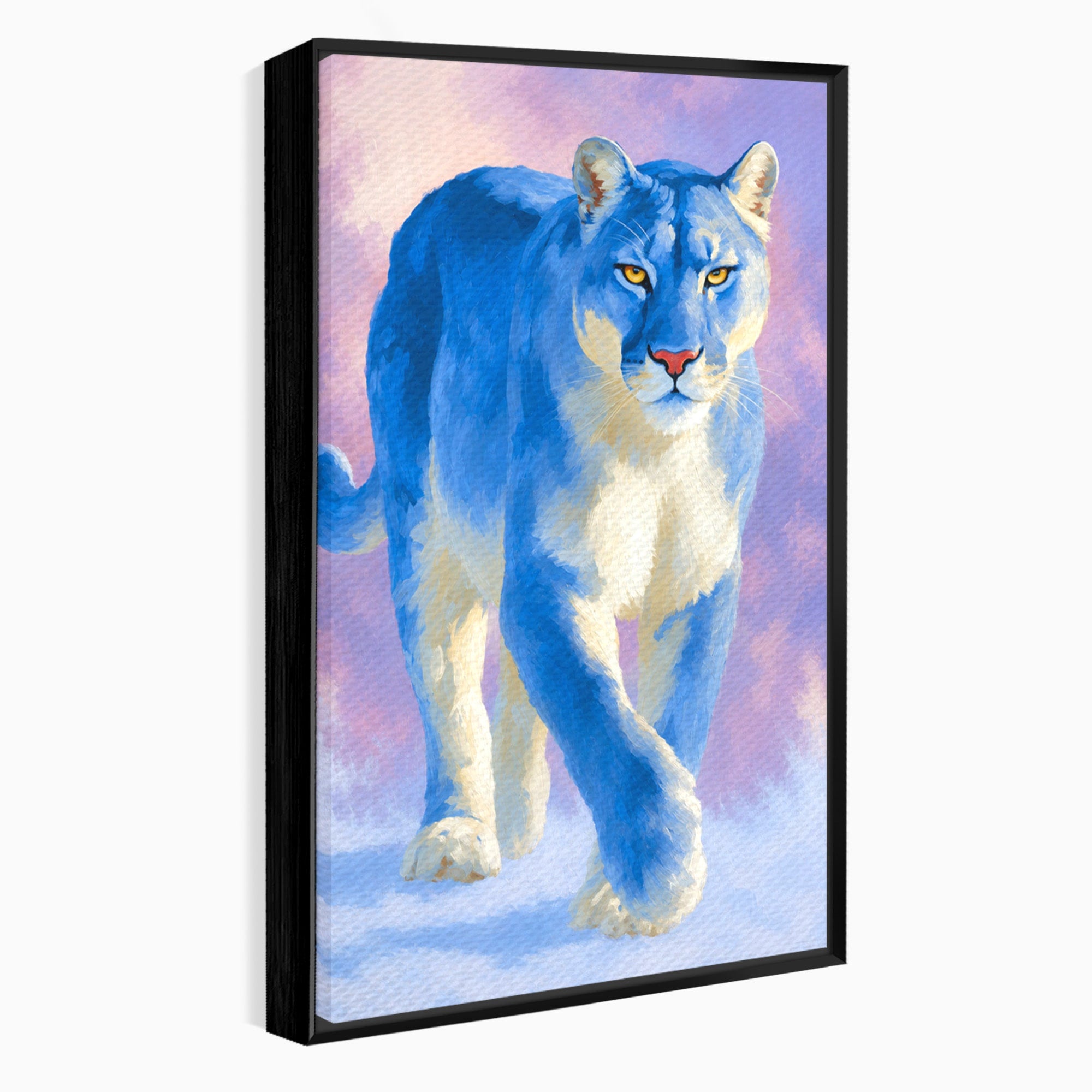 Tablou Canvas Premium LuxCanva® M1665, Leu Albastru, Leu, Animale, Arta, Dormitor, Living, Culori Vibrante