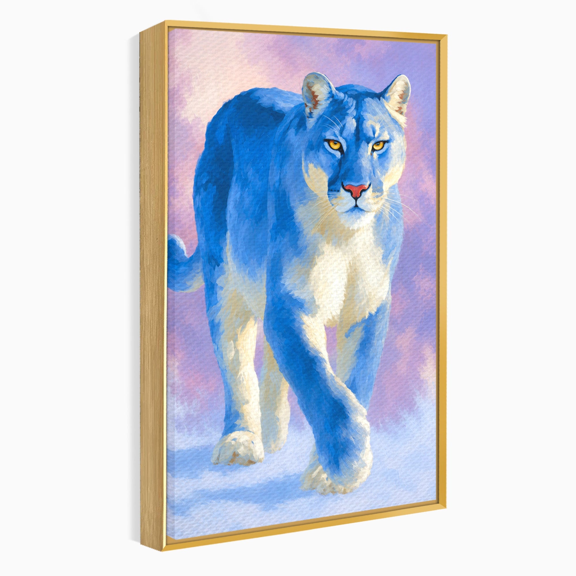 Tablou Canvas Premium LuxCanva® M1665, Leu Albastru, Leu, Animale, Arta, Dormitor, Living, Culori Vibrante