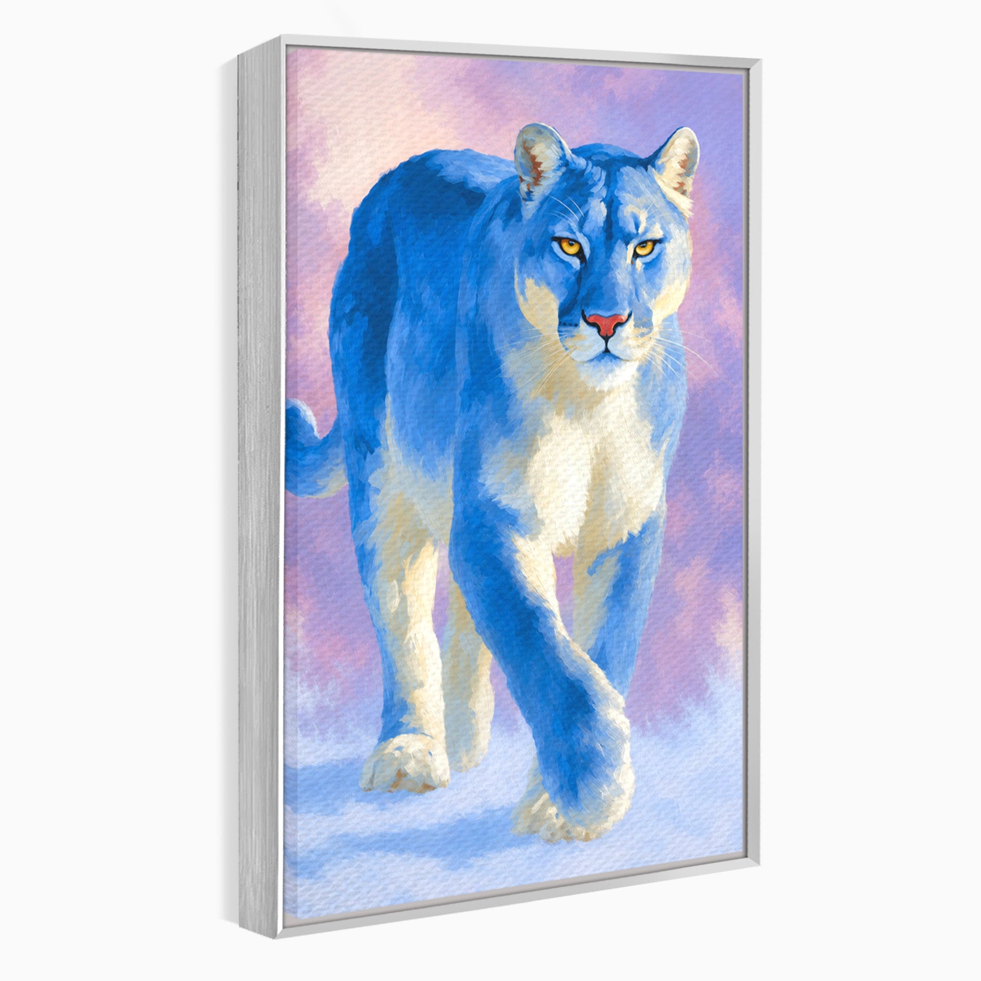 Tablou Canvas Premium LuxCanva® M1665, Leu Albastru, Leu, Animale, Arta, Dormitor, Living, Culori Vibrante