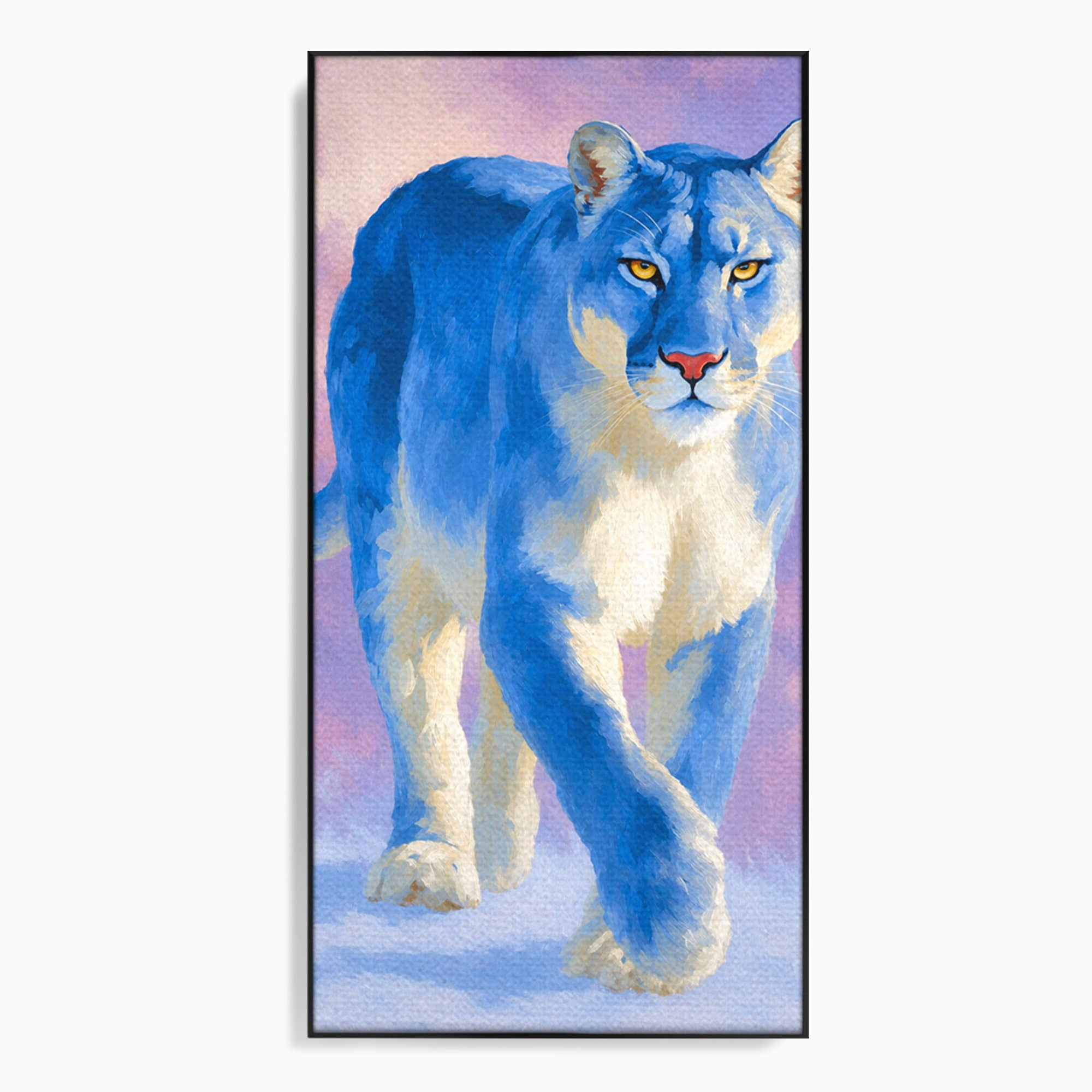 Tablou Canvas Premium LuxCanva® M1665, Leu Albastru, Leu, Animale, Arta, Dormitor, Living, Culori Vibrante