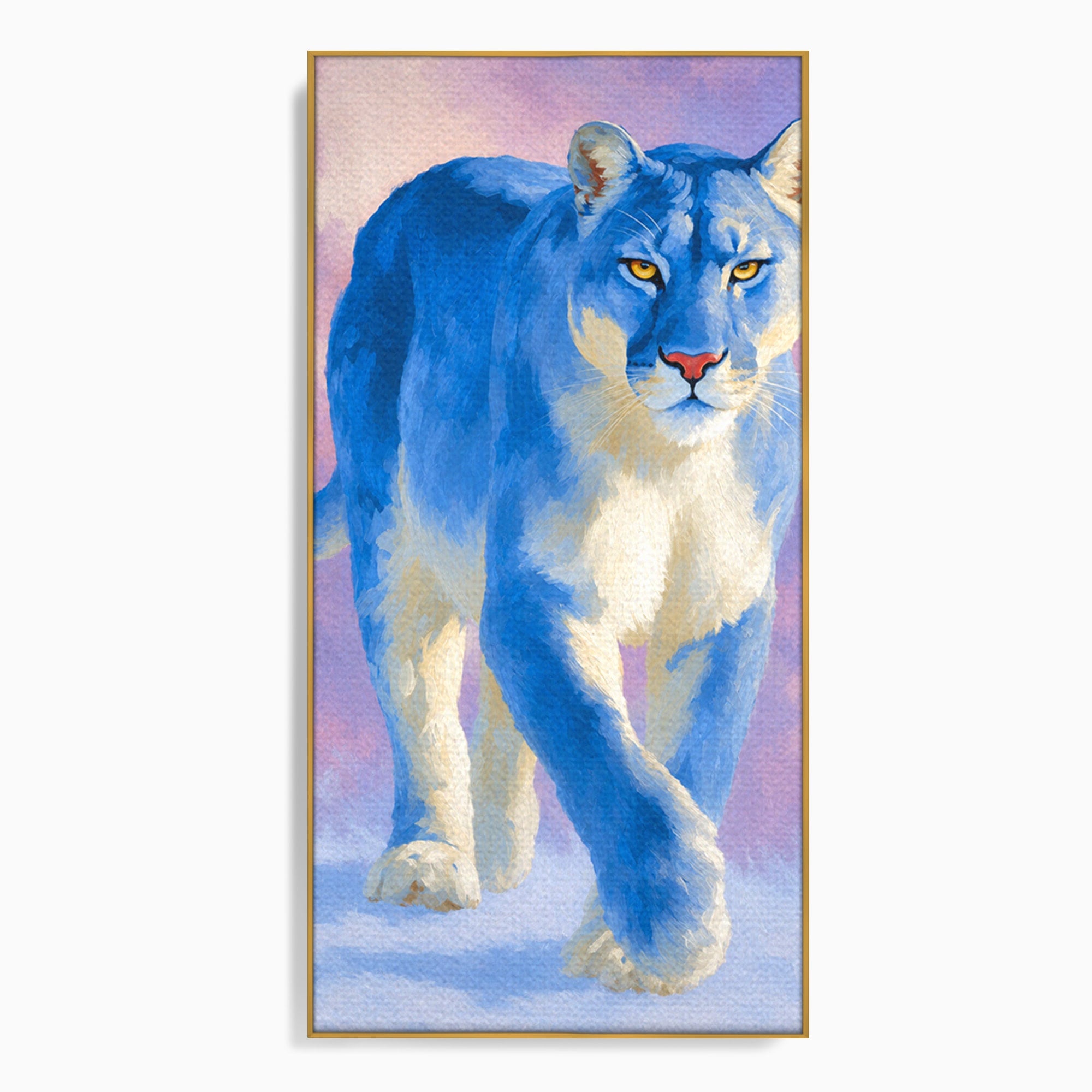 Tablou Canvas Premium LuxCanva® M1665, Leu Albastru, Leu, Animale, Arta, Dormitor, Living, Culori Vibrante