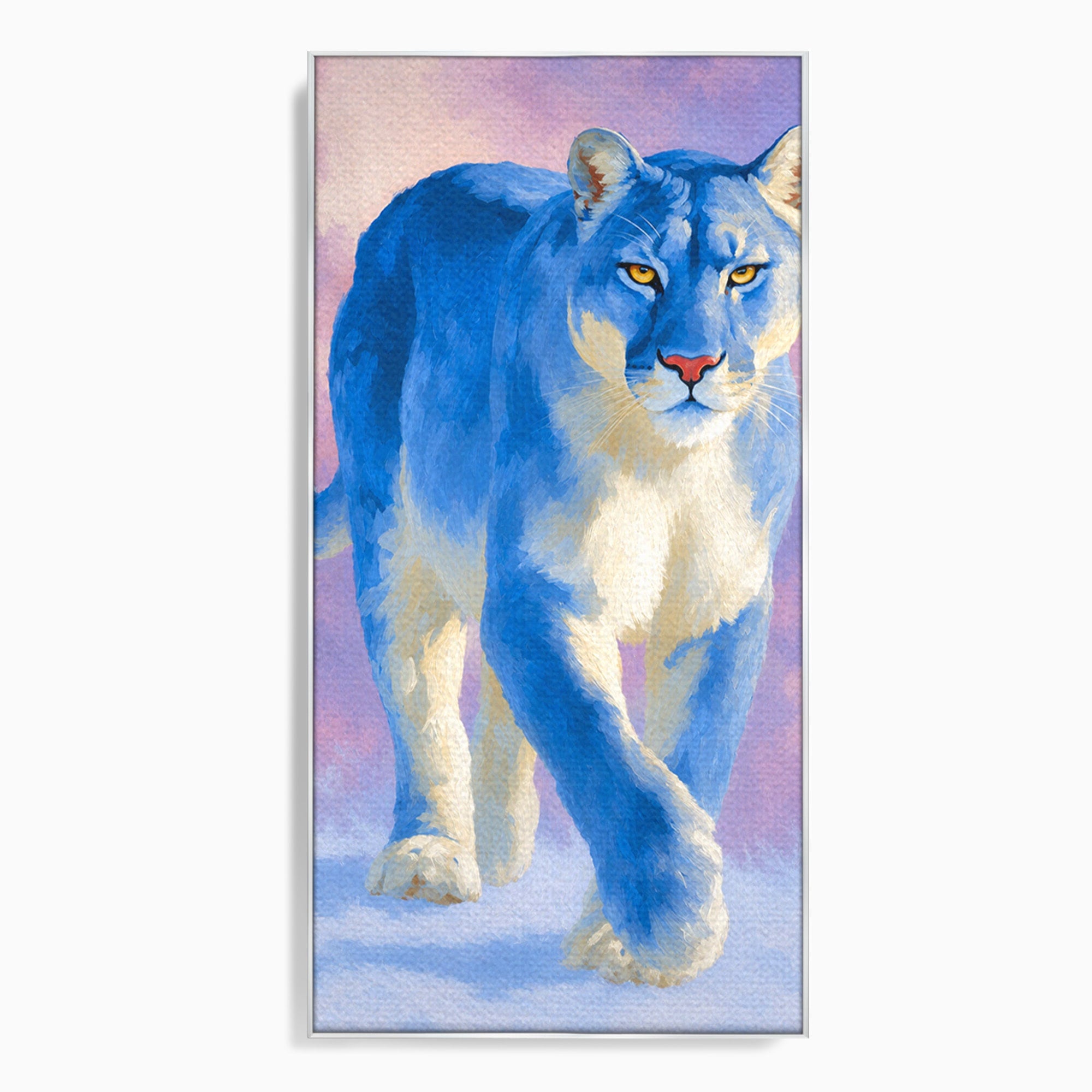 Tablou Canvas Premium LuxCanva® M1665, Leu Albastru, Leu, Animale, Arta, Dormitor, Living, Culori Vibrante