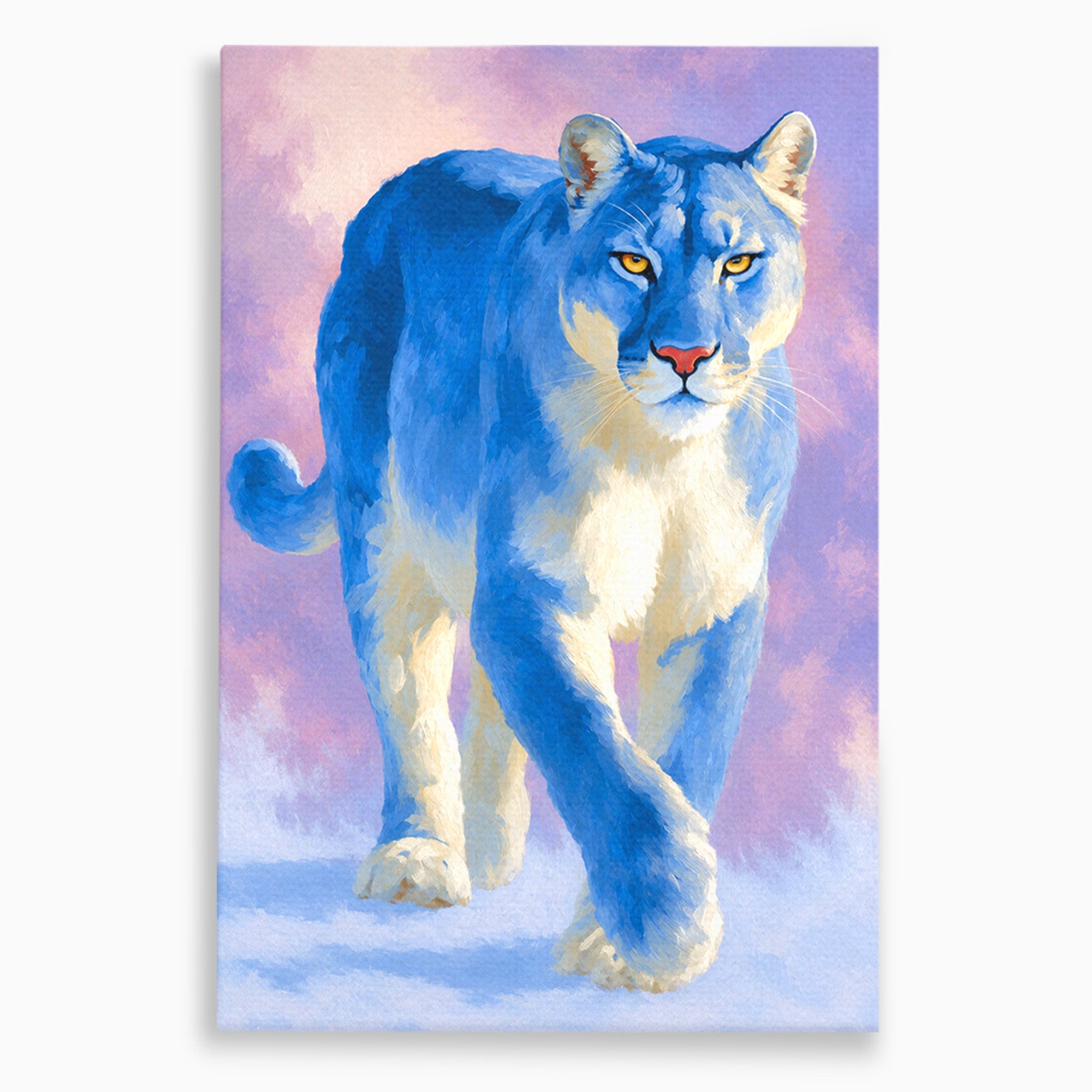 Tablou Canvas Premium LuxCanva® M1665, Leu Albastru, Leu, Animale, Arta, Dormitor, Living, Culori Vibrante